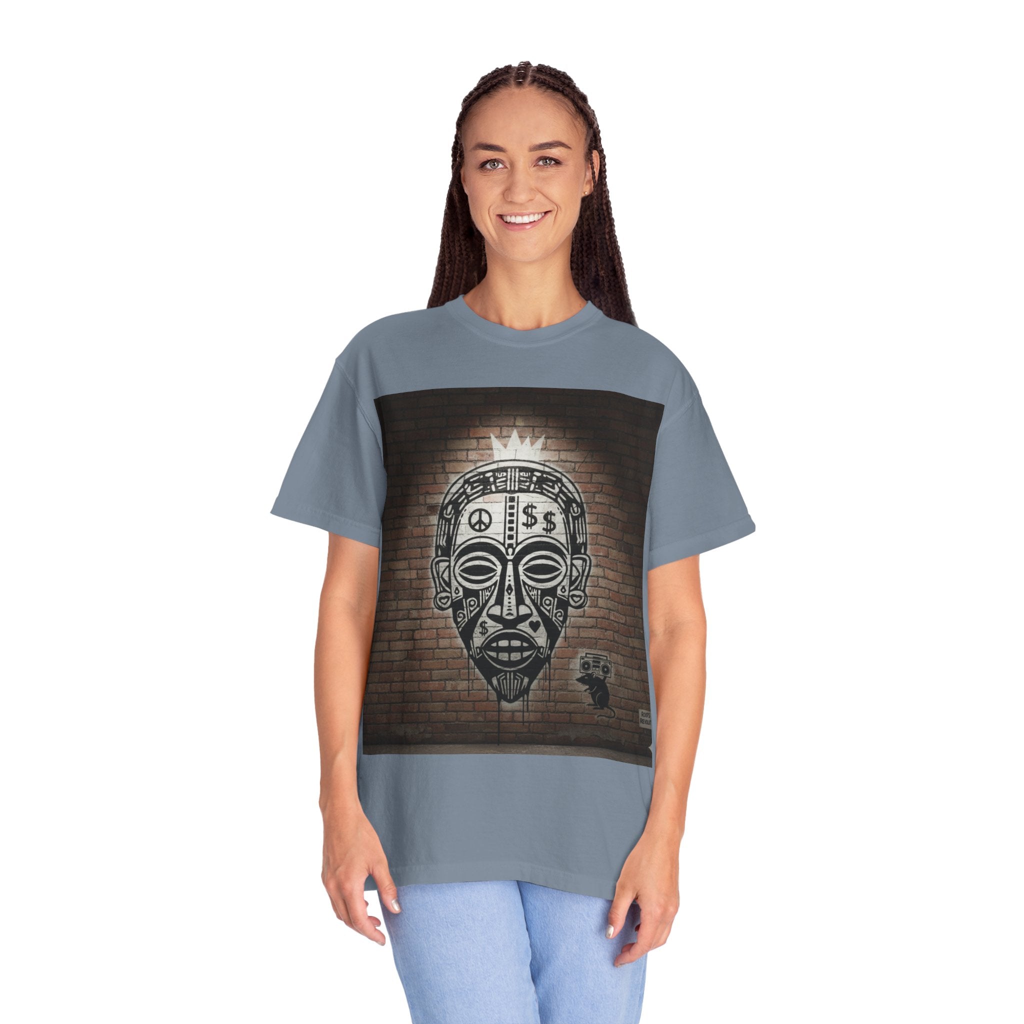 T-Shirt — Urban Tribal Mask Graffiti Print