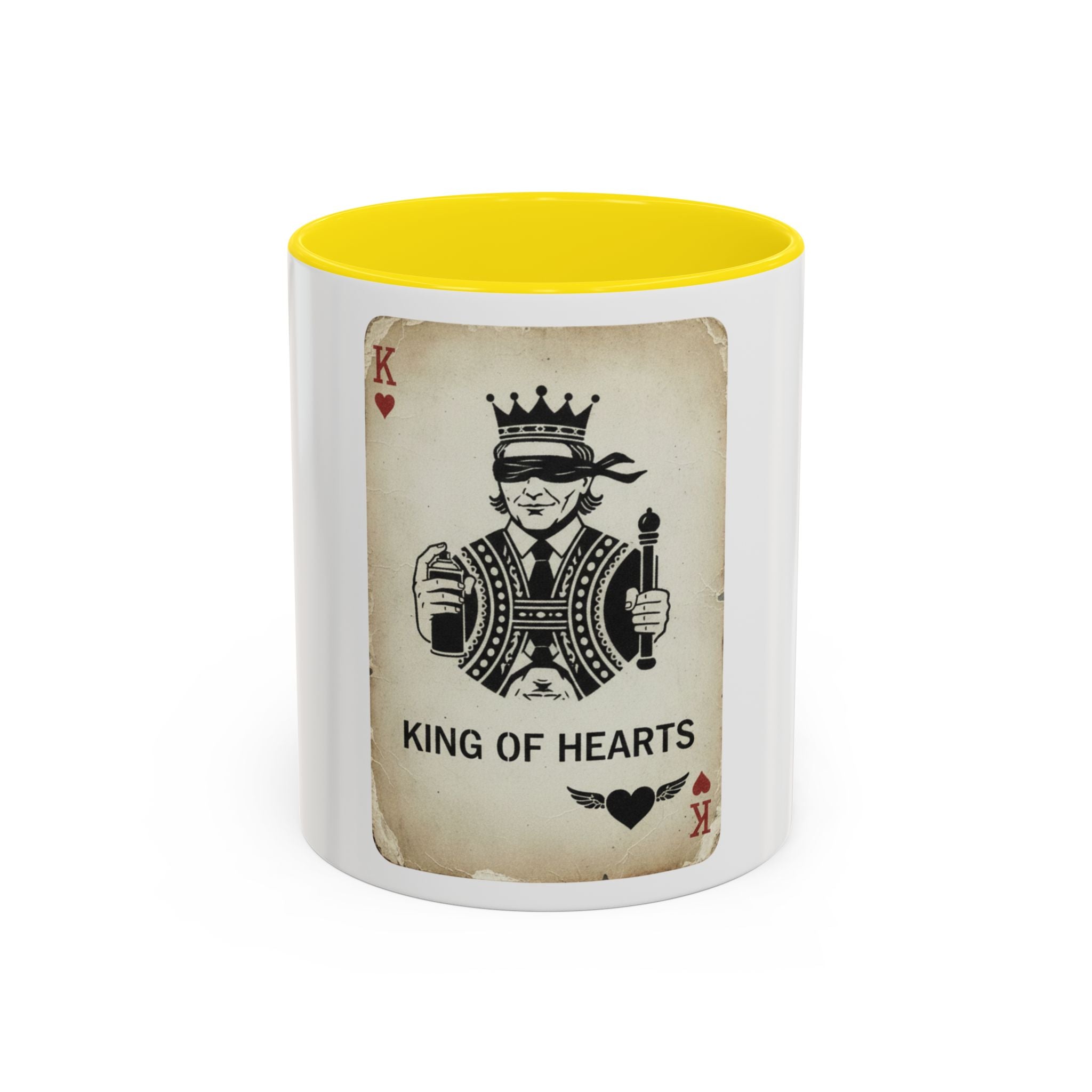 King of Hearts Accent Coffee Mug – Playing Card Street Art Design (11/15 oz)