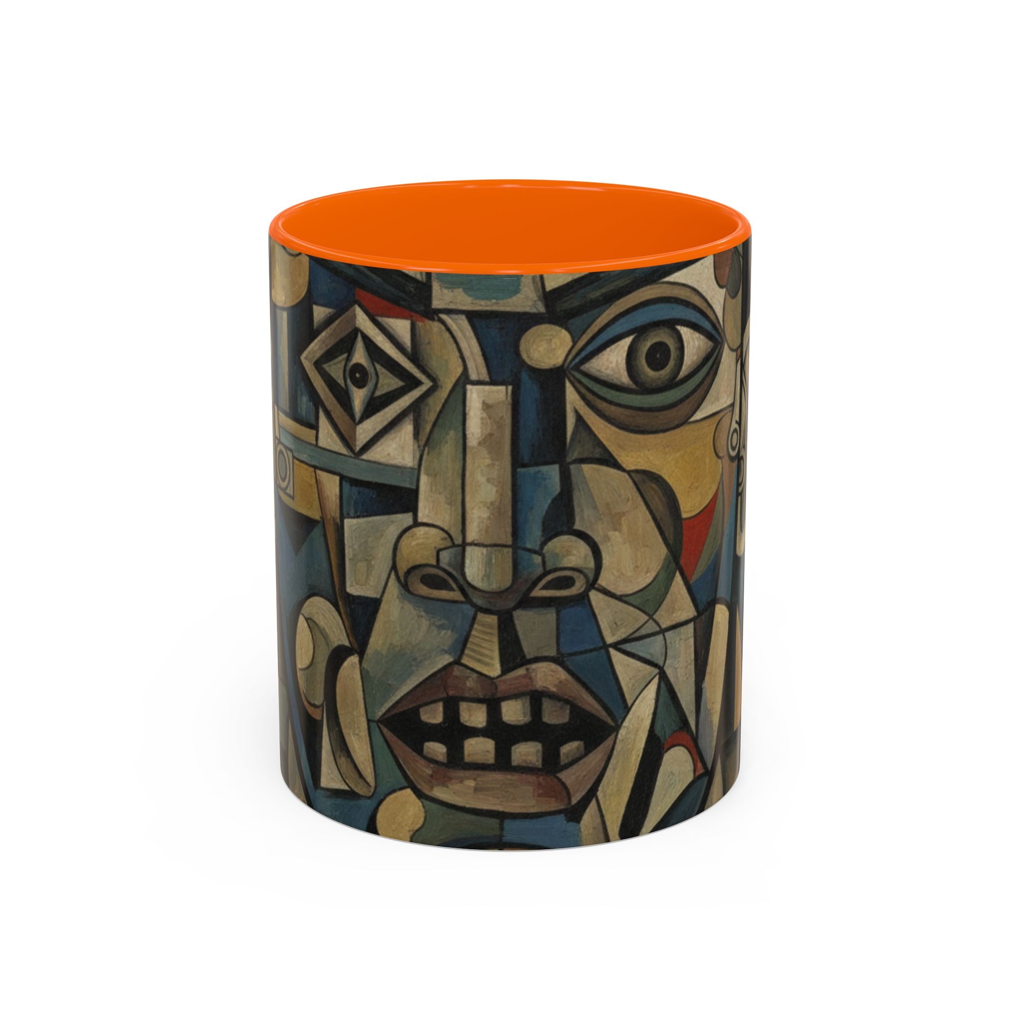 Cubist Art Coffee Mug — Abstract Face Accent Ceramic Mug (11/15oz)
