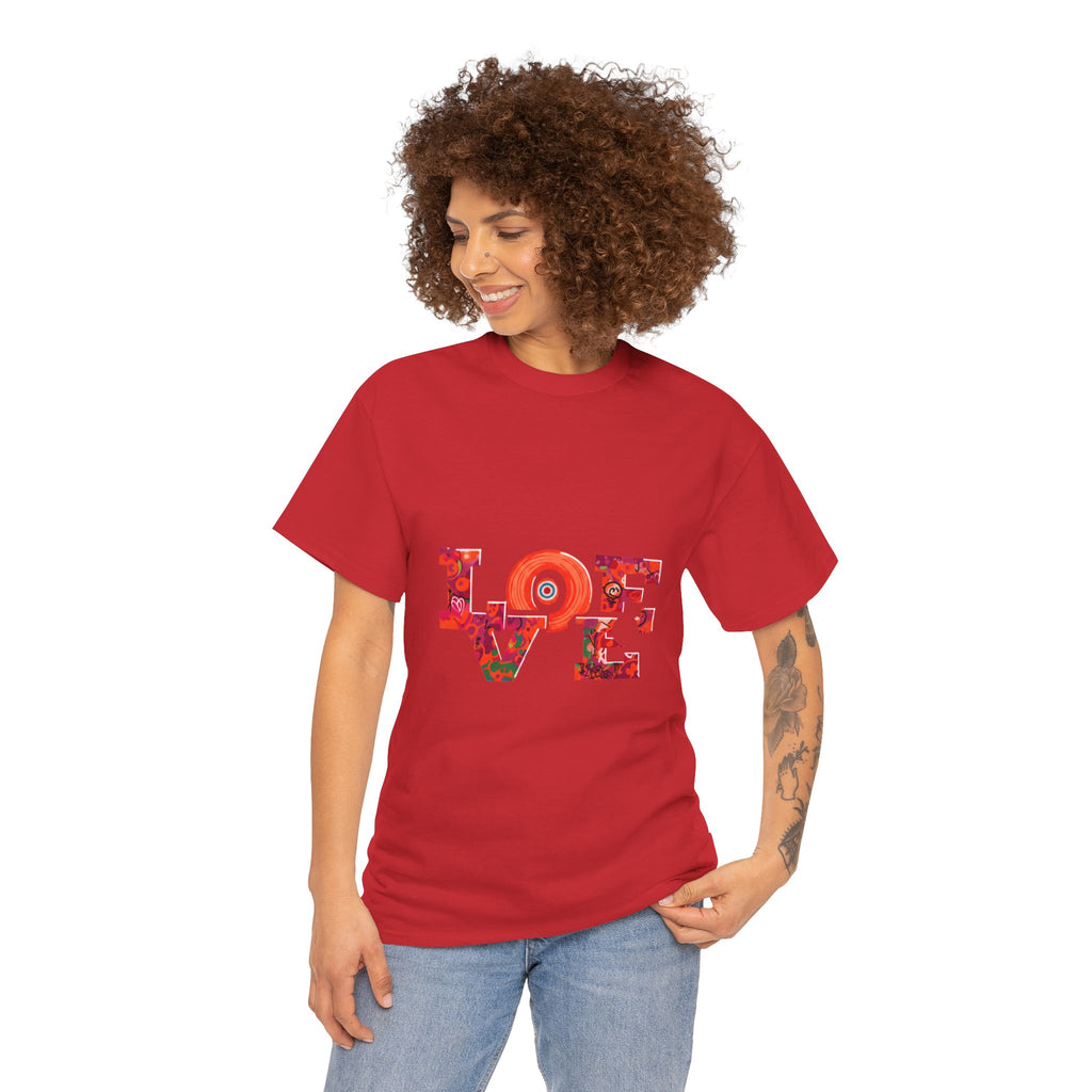 Love Floral Tee — Retro Pop Art 'LOVE' Graphic T‑Shirt