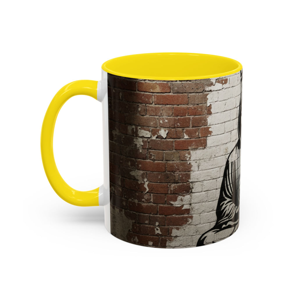Buddha Street Art Accent Coffee Mug — Graffiti Meditation Design