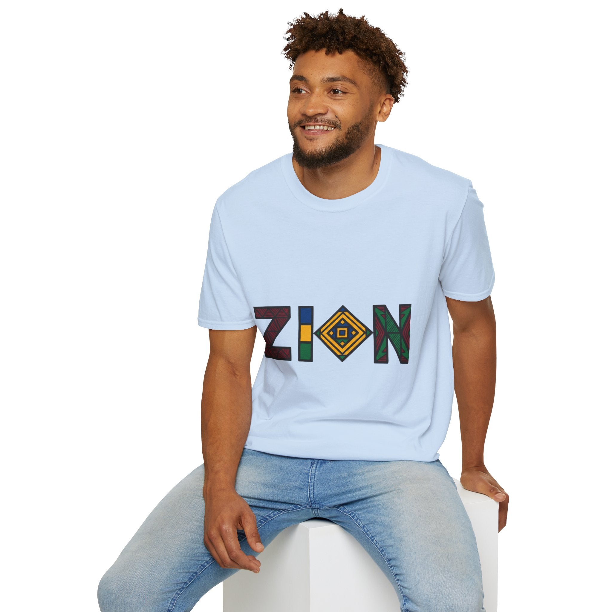 Zion Afrocentric Graphic T-Shirt — Bold Tribal Lettering