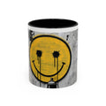 Graffiti Smiley Accent Coffee Mug – Dripping Eyes Street Art Design (11/15oz)