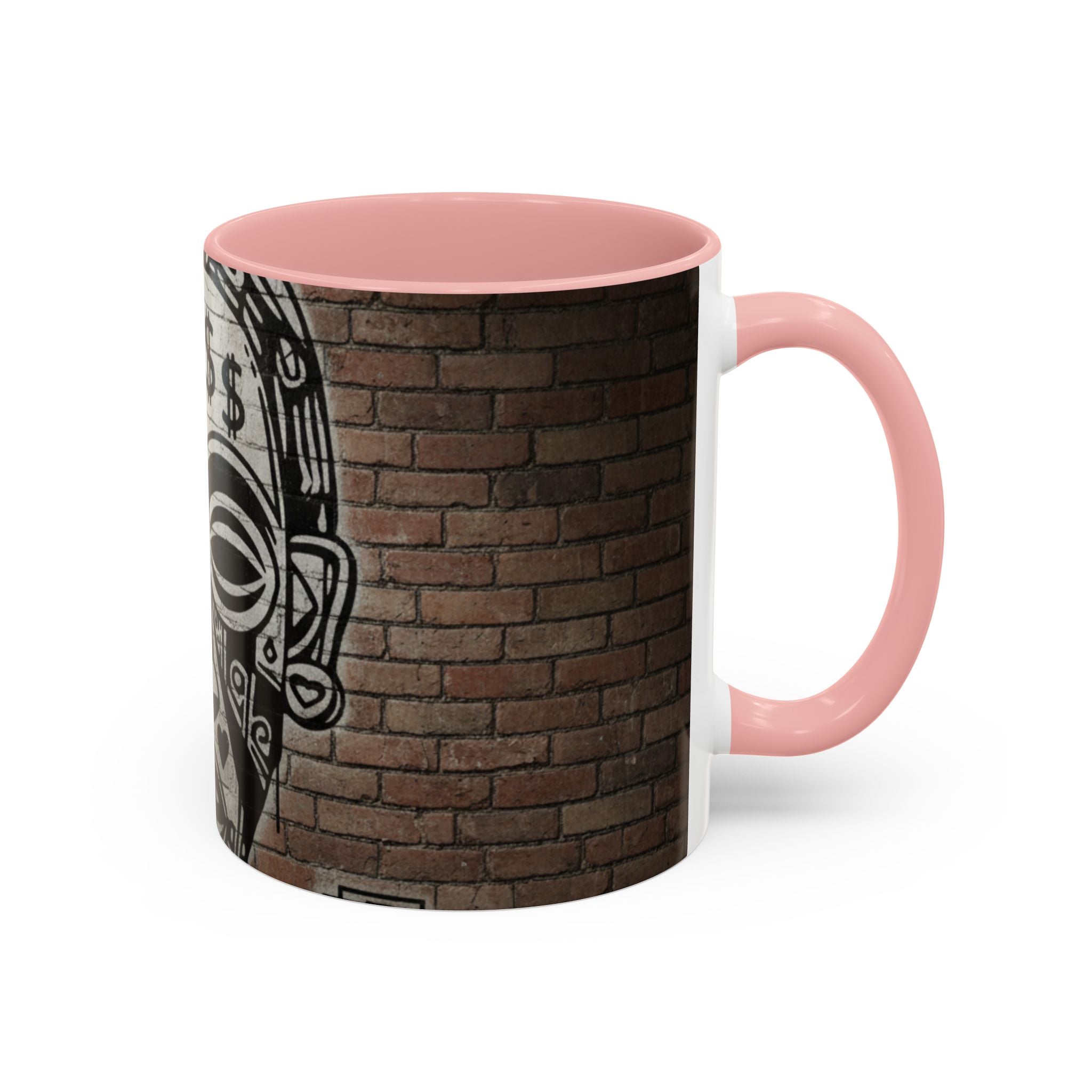 Tribal Mask Street Art Accent Coffee Mug — Graffiti Skull Design (11/15oz)