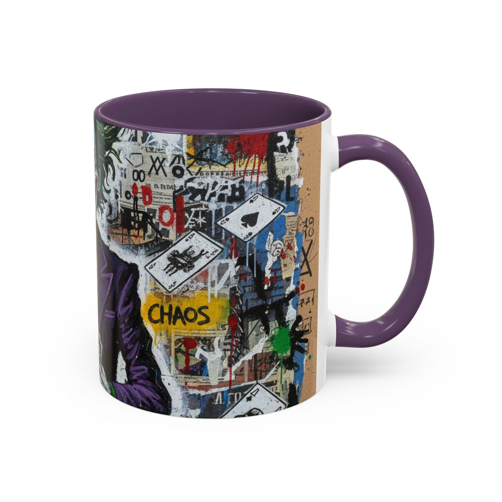 Joker Graffiti Accent Coffee Mug – Street Art Batman Villain Design (11/15 oz)