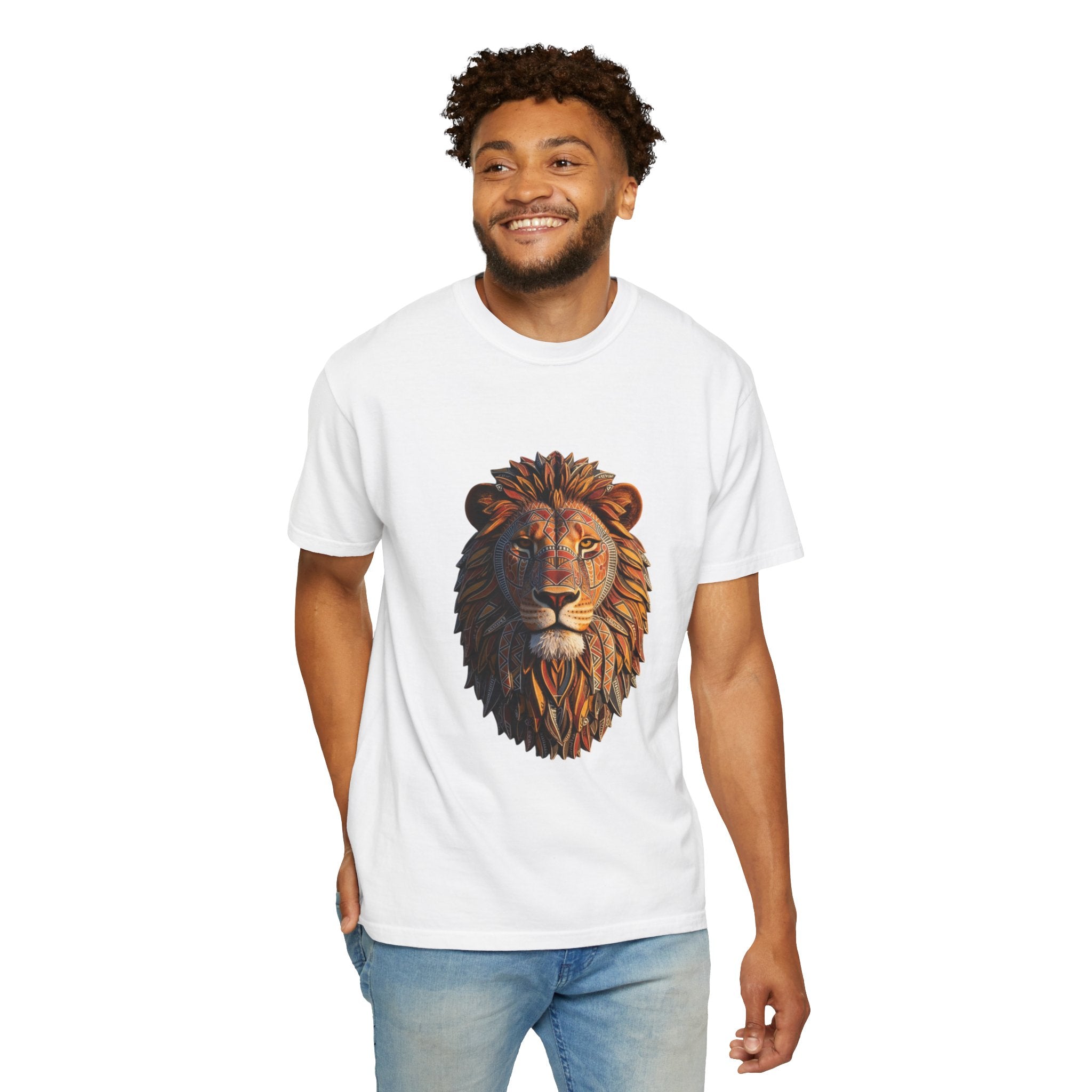 Lion Head Graphic T-Shirt — Majestic Wildlife Tee for Animal Lovers