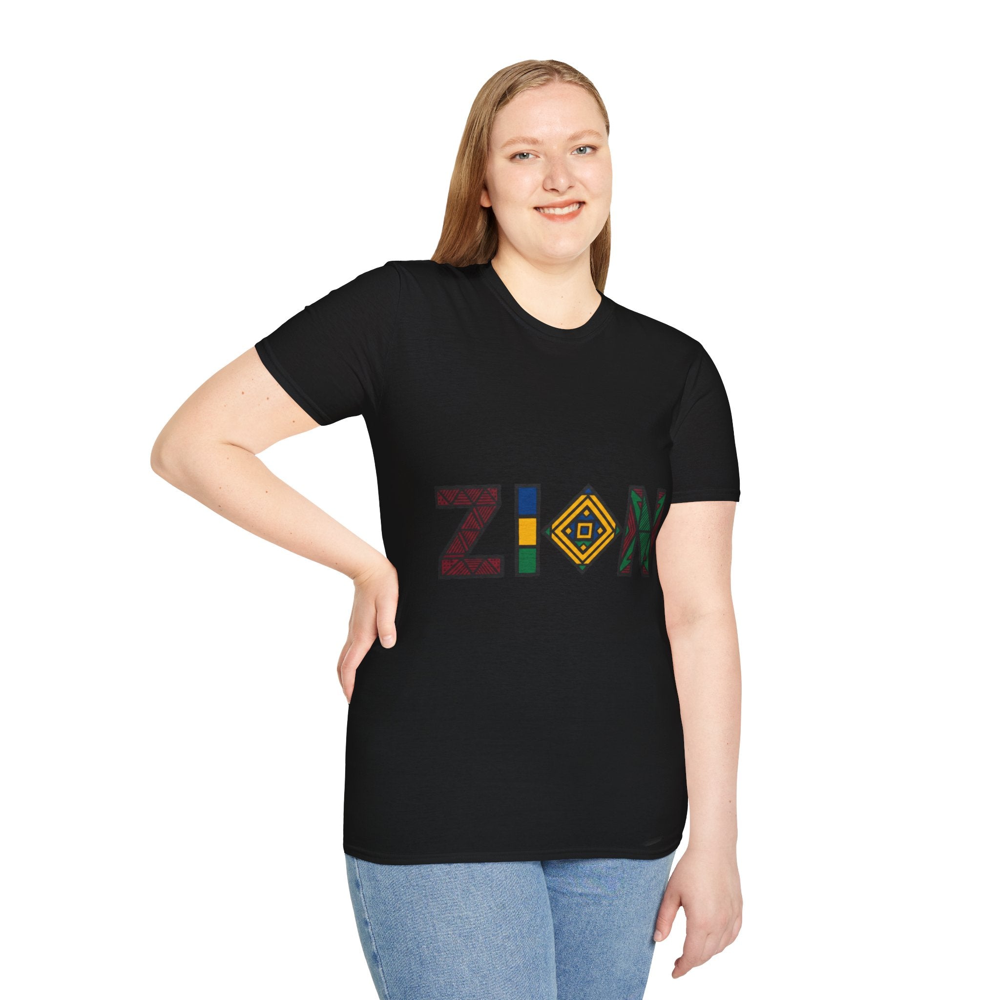 Zion Afrocentric Graphic T-Shirt — Bold Tribal Lettering