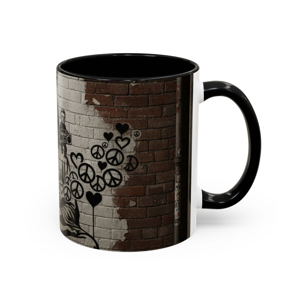 Buddha Street Art Accent Coffee Mug — Graffiti Meditation Design