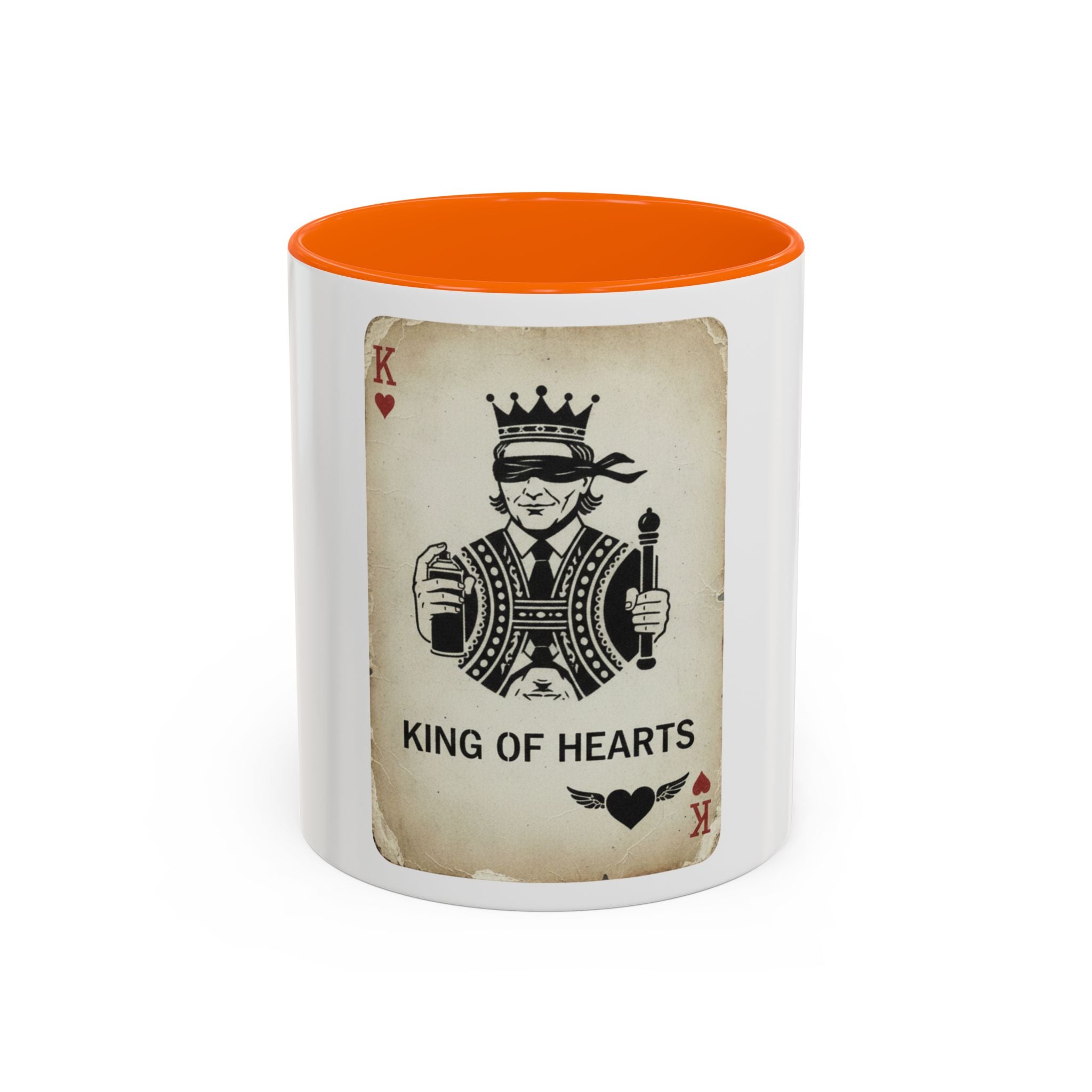 King of Hearts Accent Coffee Mug – Playing Card Street Art Design (11/15 oz)