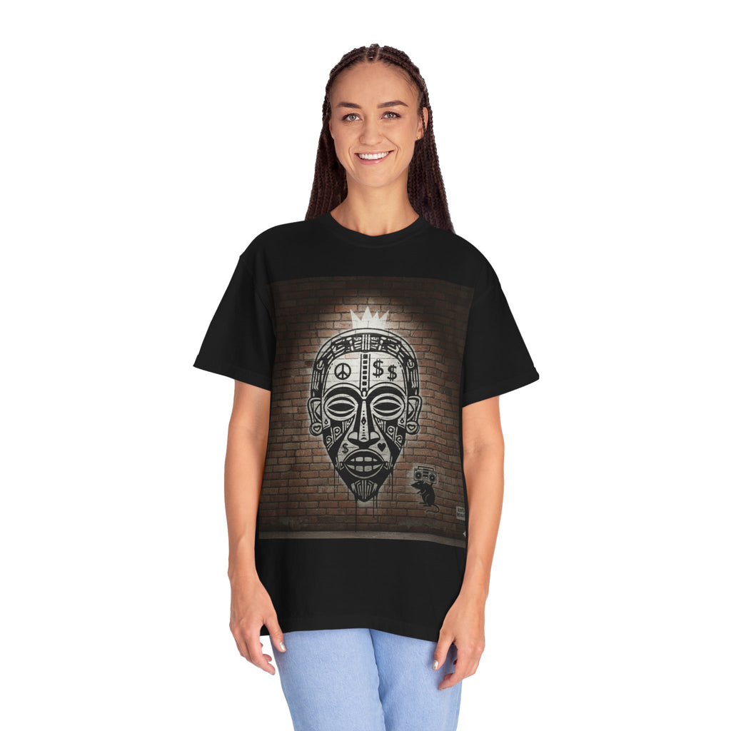 T-Shirt — Urban Tribal Mask Graffiti Print