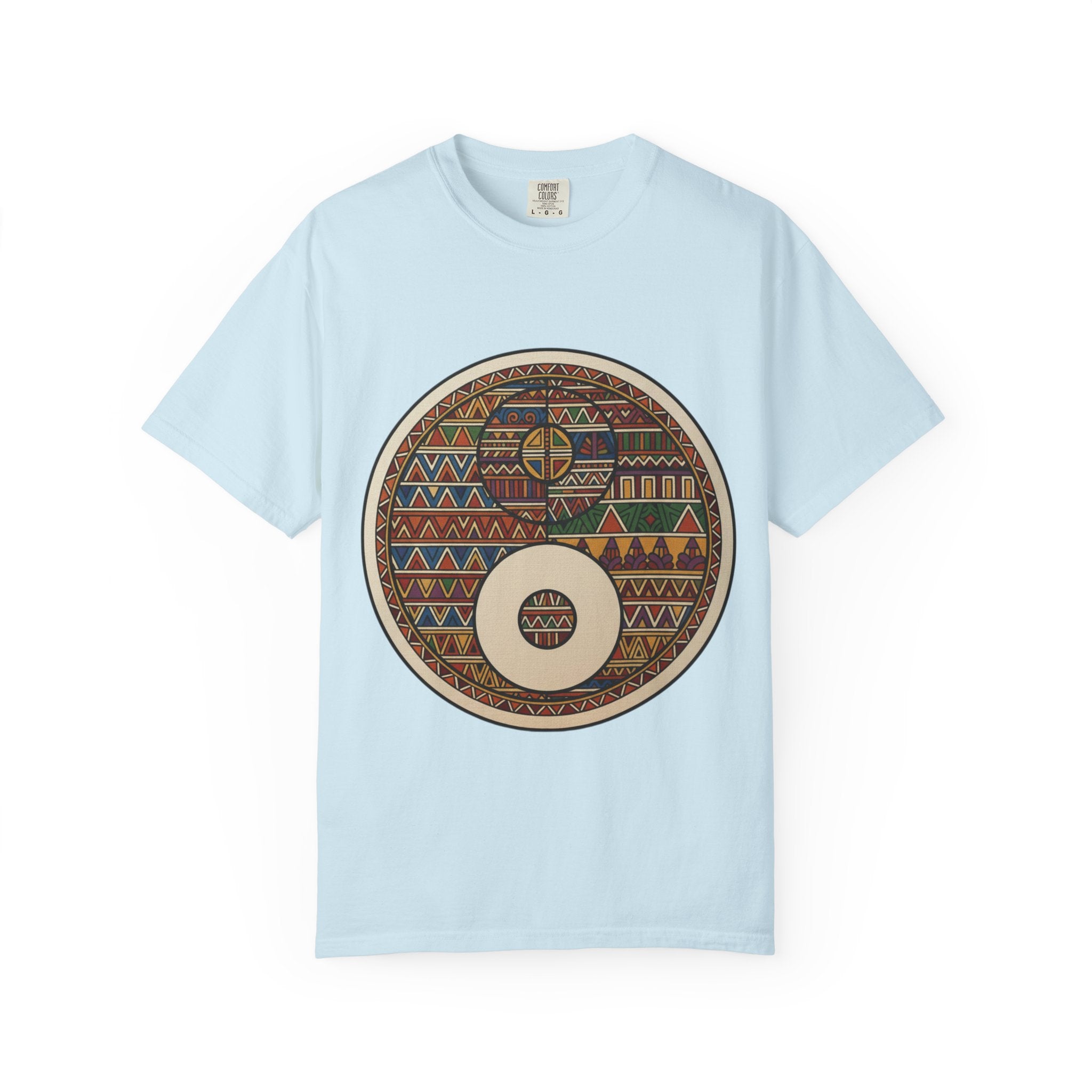 Aztec Drum Graphic T-Shirt — Tribal Pattern Music Tee