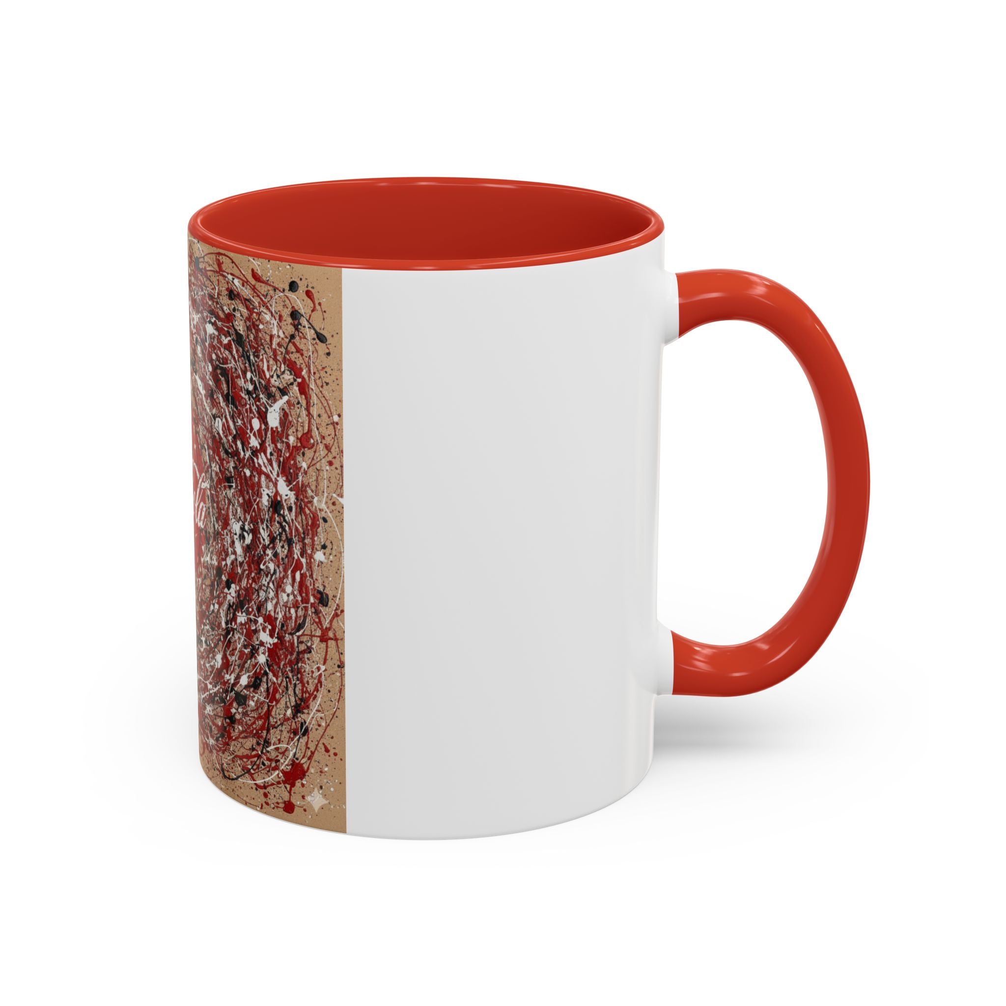 Coffee Mug - Red Abstract Logo Splash Accent Mug (11/15oz)