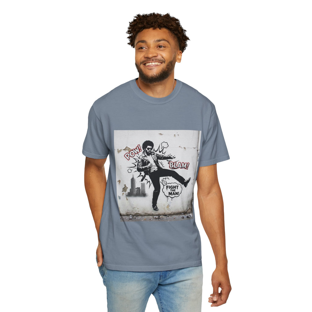 Fight the Man Graphic T-Shirt — Retro Comic Street Art Tee
