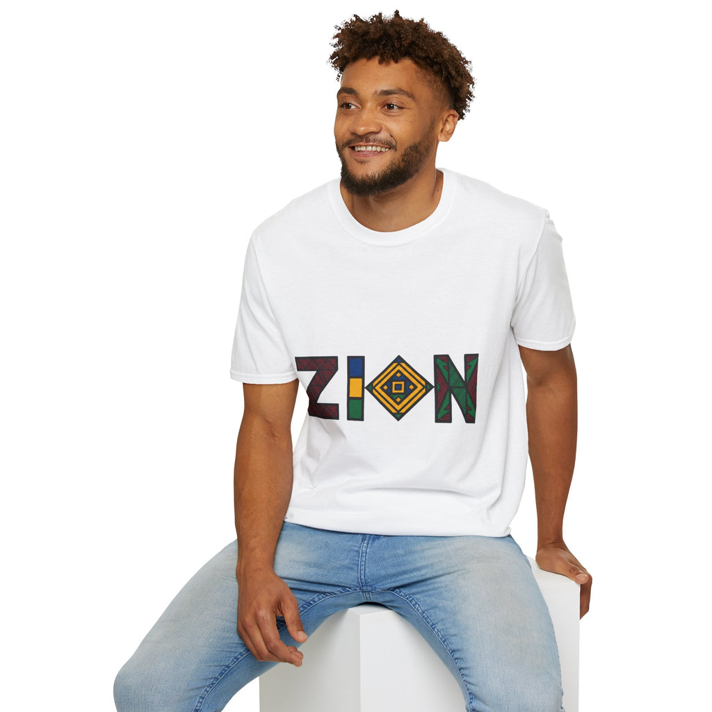 Zion Afrocentric Graphic T-Shirt — Bold Tribal Lettering