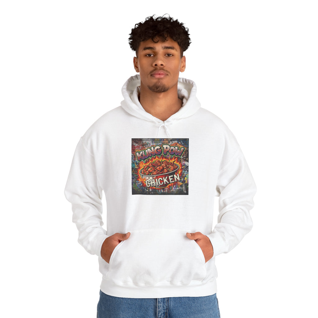 Spicy Kung Pao Chicken Hoodie — Vintage Chinese Takeout Food Graphic Sweatshirt