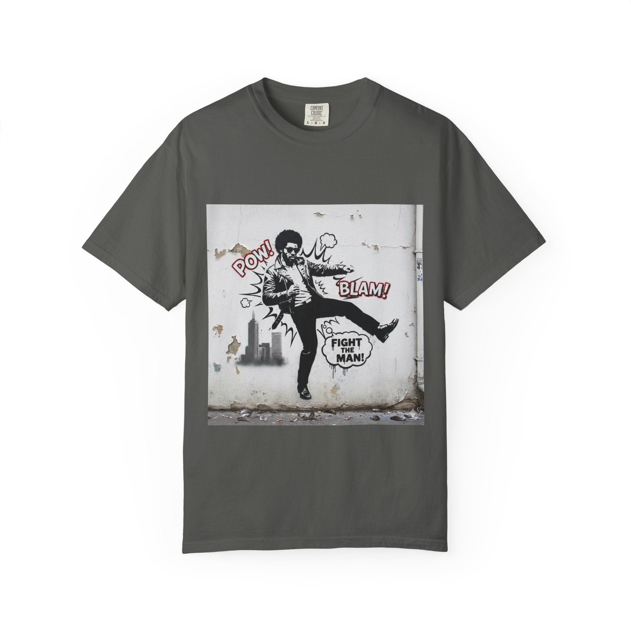 Fight the Man Graphic T-Shirt — Retro Comic Street Art Tee