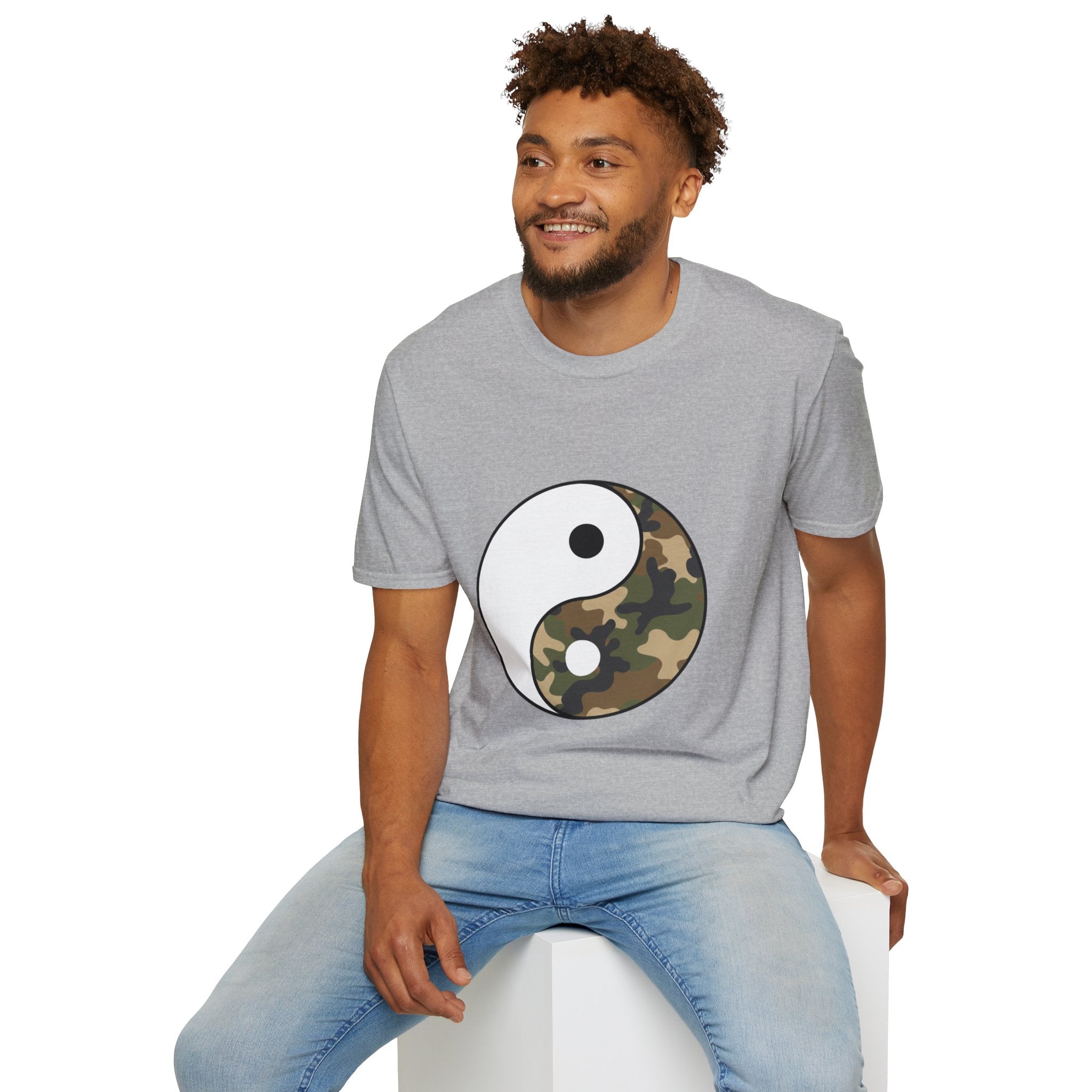 Camouflage Yin Yang T-Shirt — Camo Balance Graphic Tee