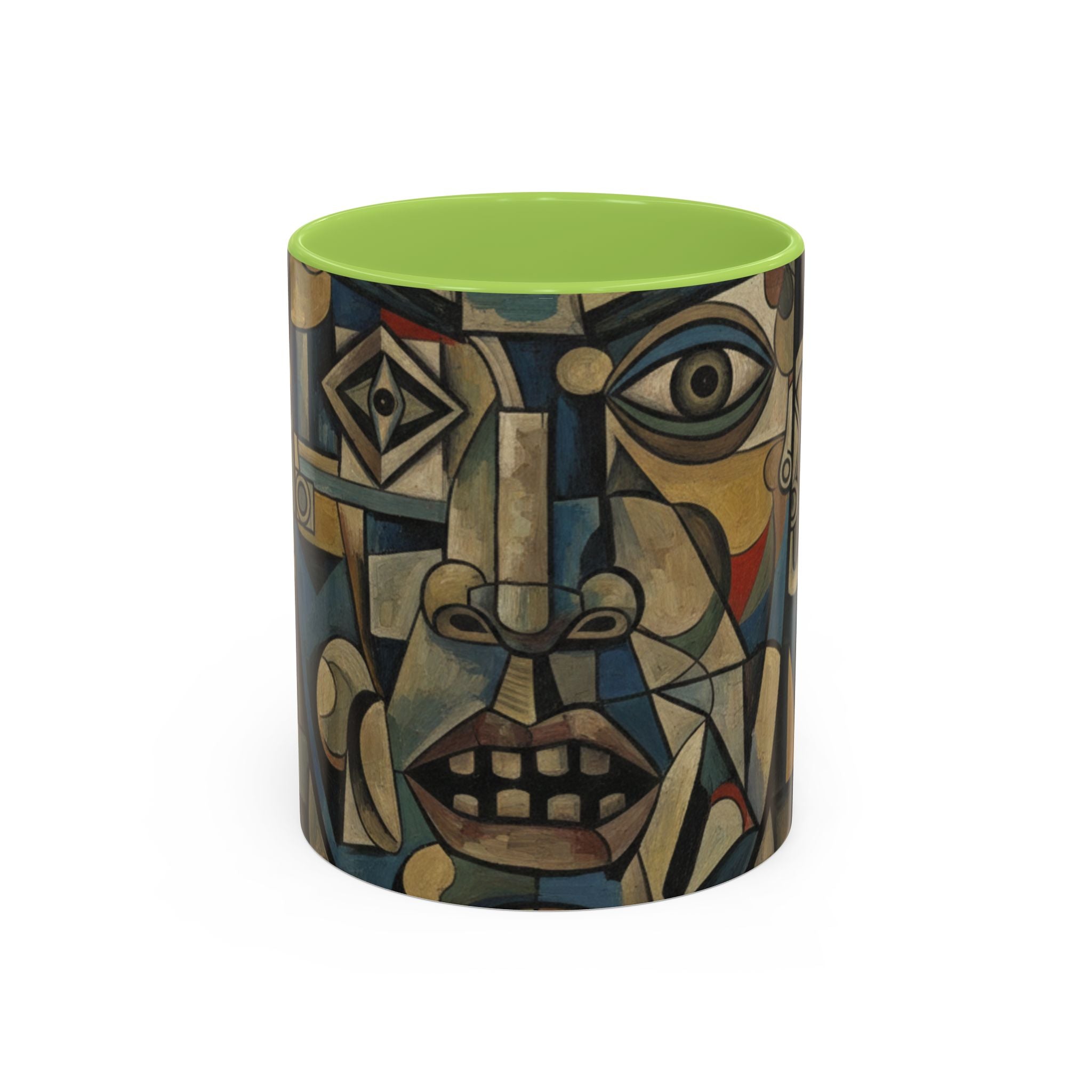 Cubist Art Coffee Mug — Abstract Face Accent Ceramic Mug (11/15oz)
