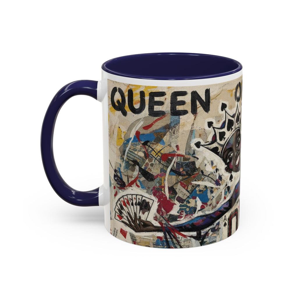 Queen of Spades Art Coffee Mug — Afrocentric Playing Card Design (11/15 oz)