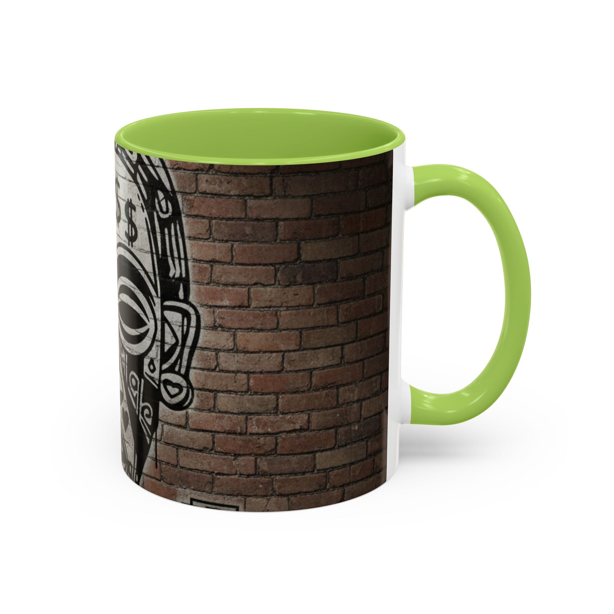 Tribal Mask Street Art Accent Coffee Mug — Graffiti Skull Design (11/15oz)