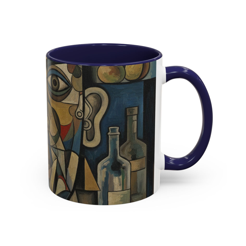 Cubist Art Coffee Mug — Abstract Face Accent Ceramic Mug (11/15oz)
