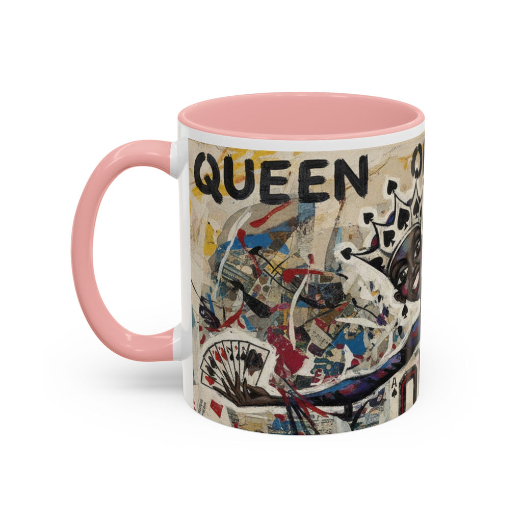 Queen of Spades Art Coffee Mug — Afrocentric Playing Card Design (11/15 oz)