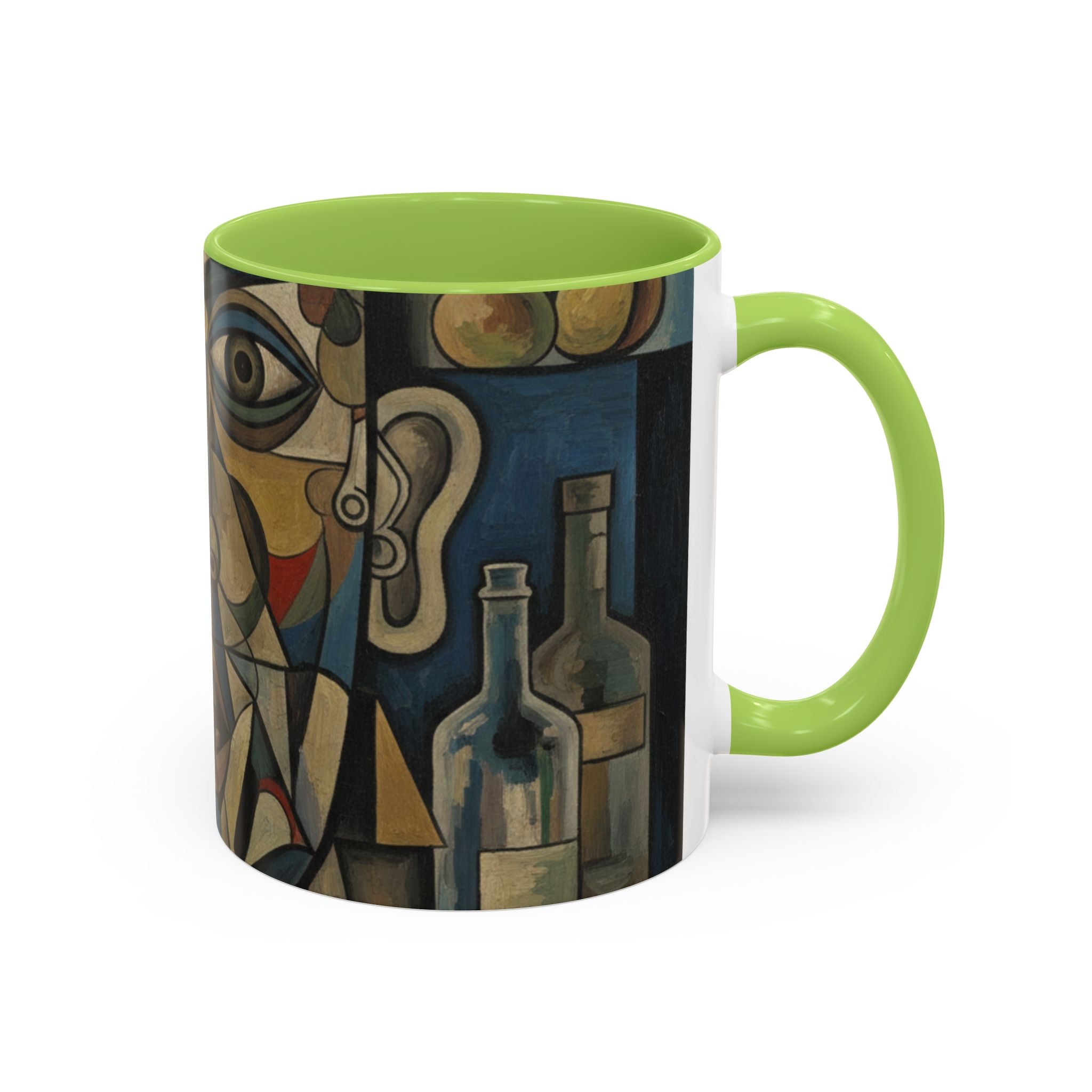 Cubist Art Coffee Mug — Abstract Face Accent Ceramic Mug (11/15oz)
