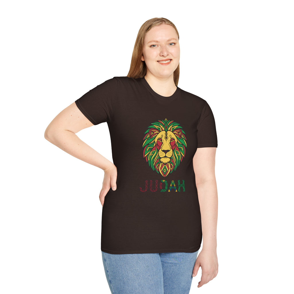 Judah Lion T-Shirt — Rasta Lion Graphic Tee (Reggae Colors)