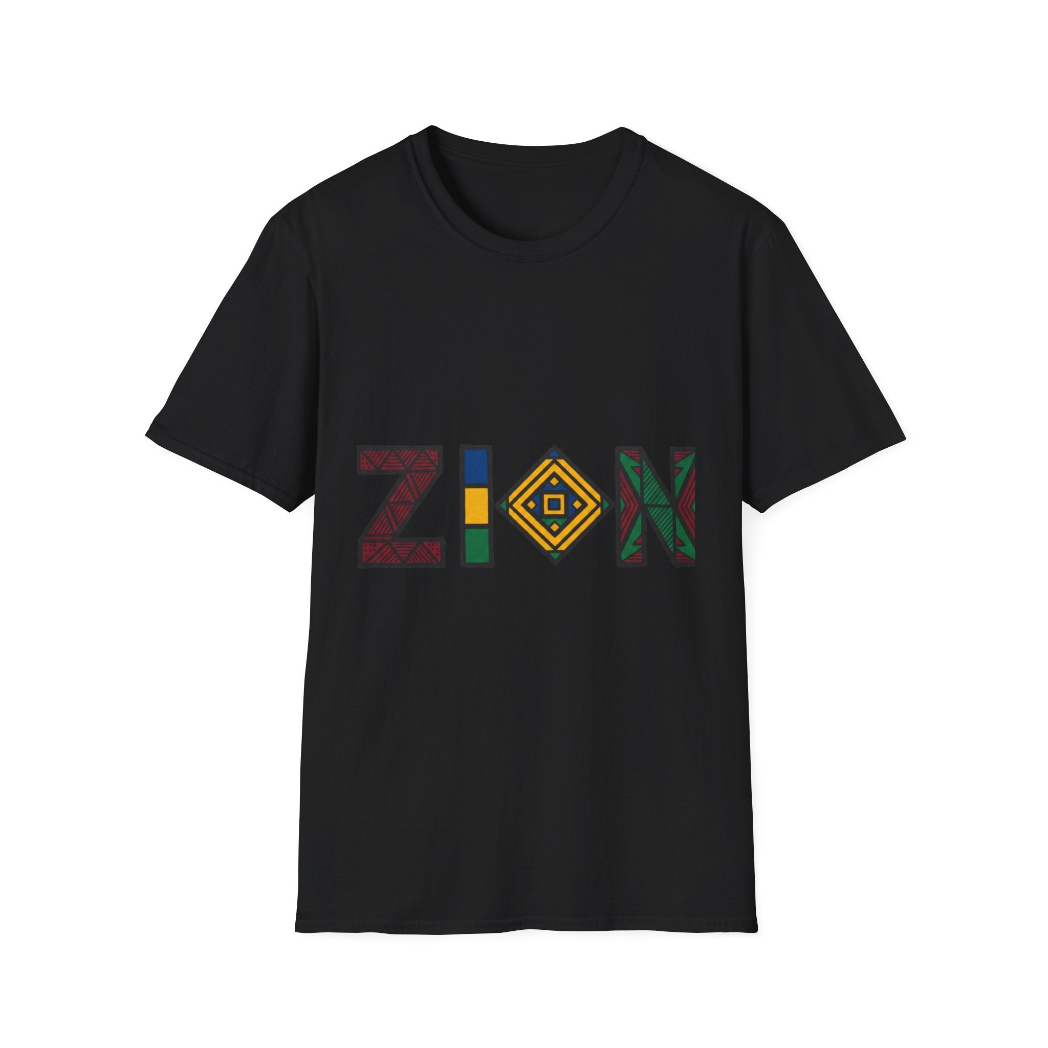Zion Afrocentric Graphic T-Shirt — Bold Tribal Lettering