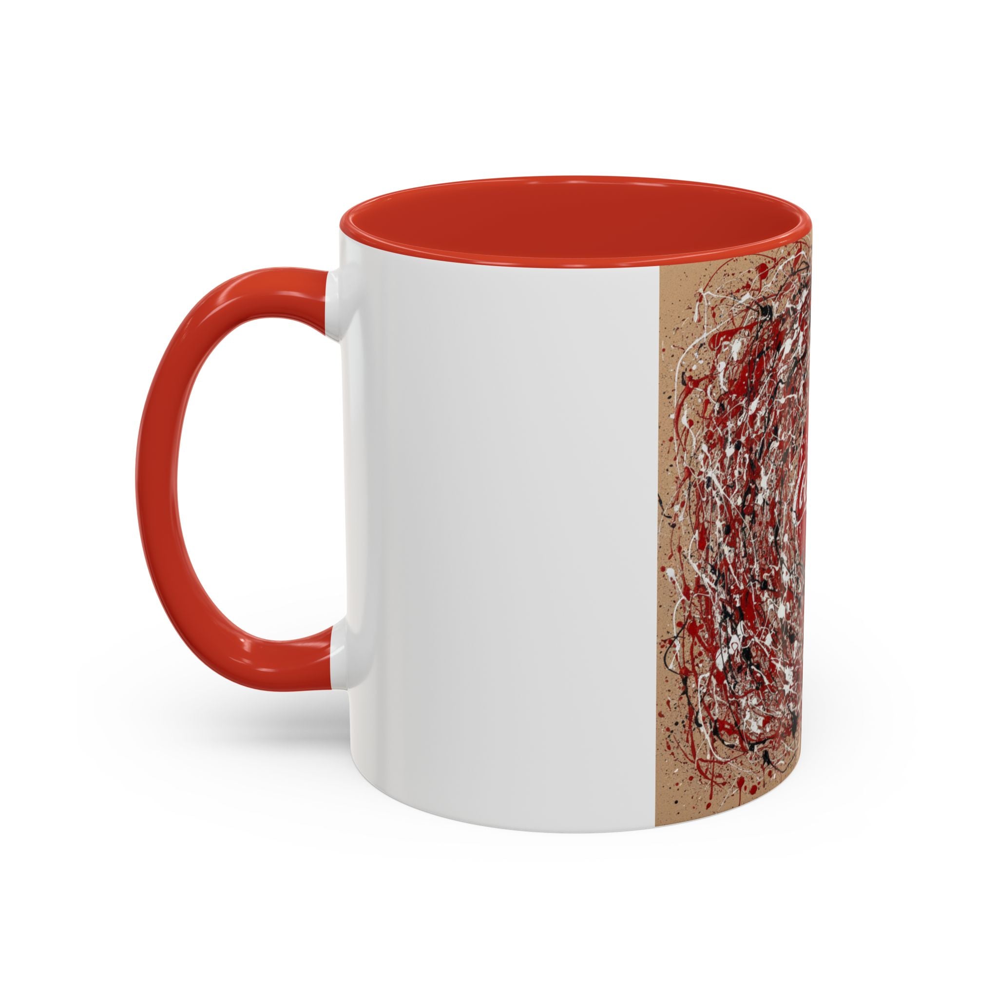 Coffee Mug - Red Abstract Logo Splash Accent Mug (11/15oz)