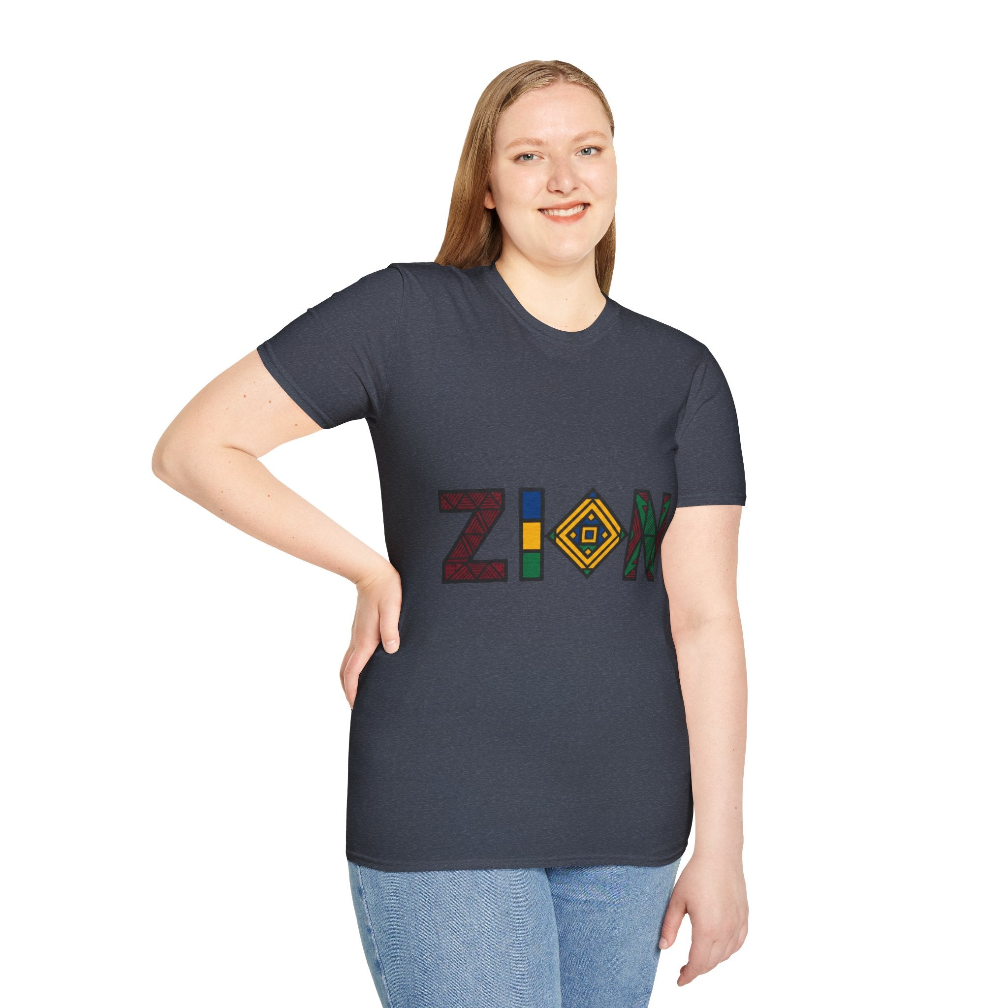 Zion Afrocentric Graphic T-Shirt — Bold Tribal Lettering