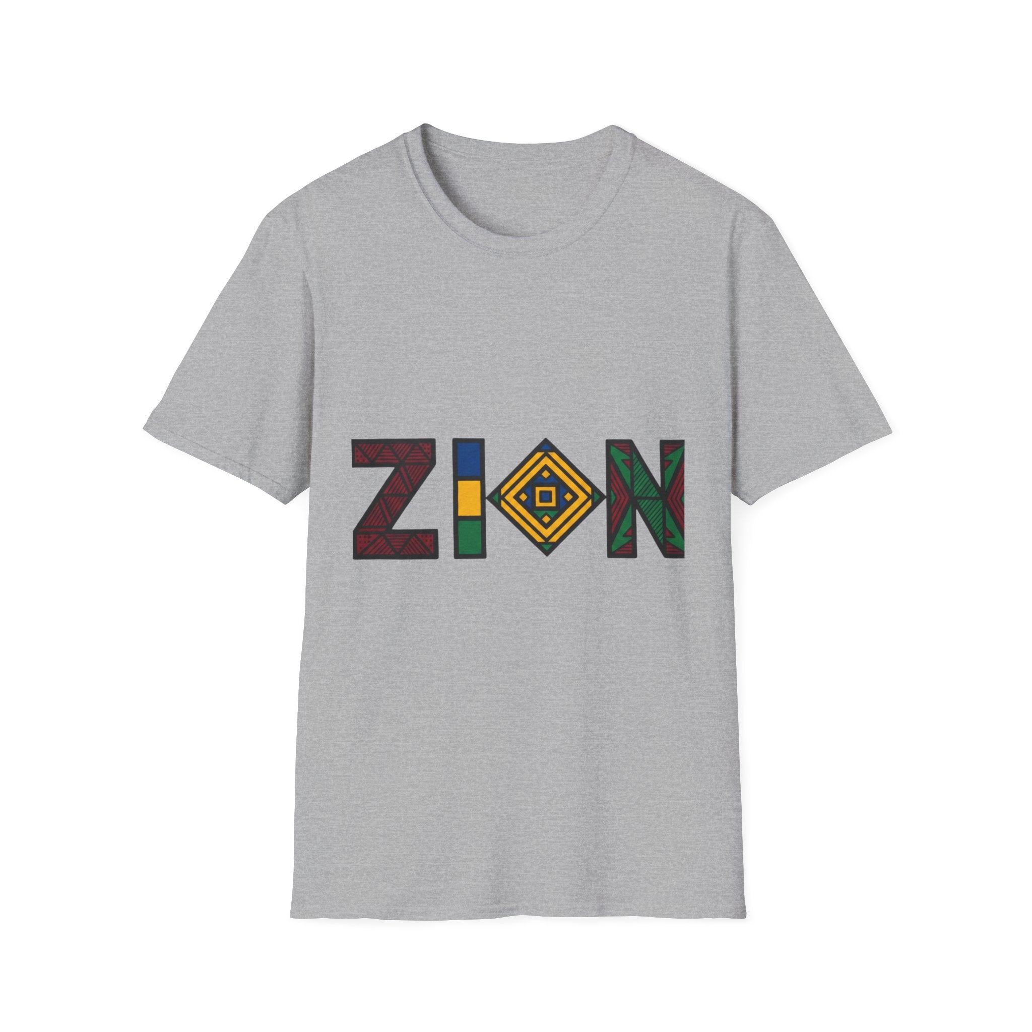 Zion Afrocentric Graphic T-Shirt — Bold Tribal Lettering