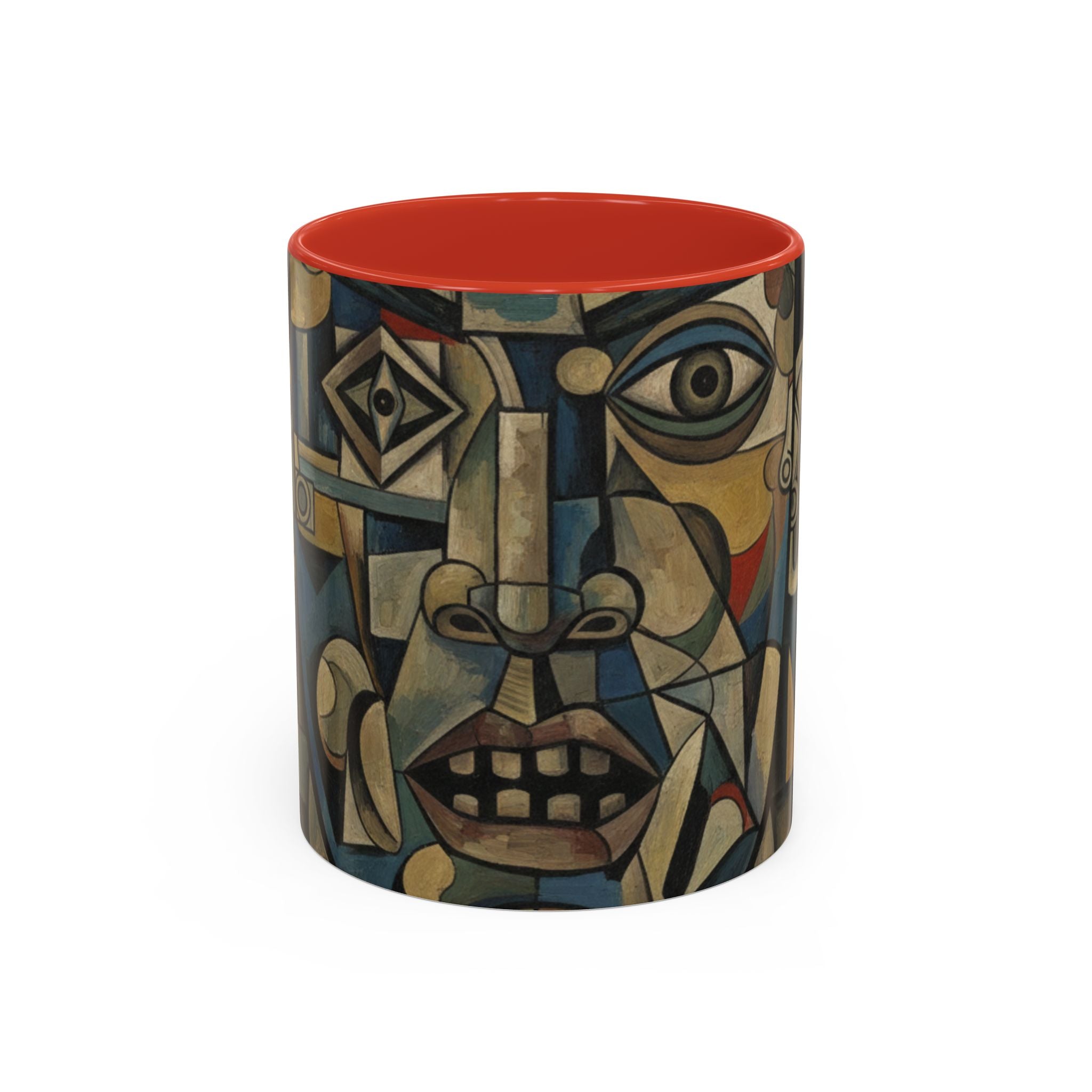 Cubist Art Coffee Mug — Abstract Face Accent Ceramic Mug (11/15oz)