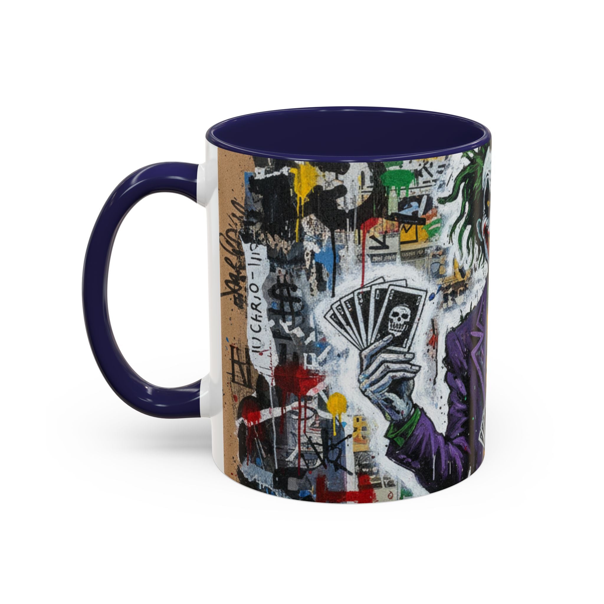 Joker Graffiti Accent Coffee Mug – Street Art Batman Villain Design (11/15 oz)