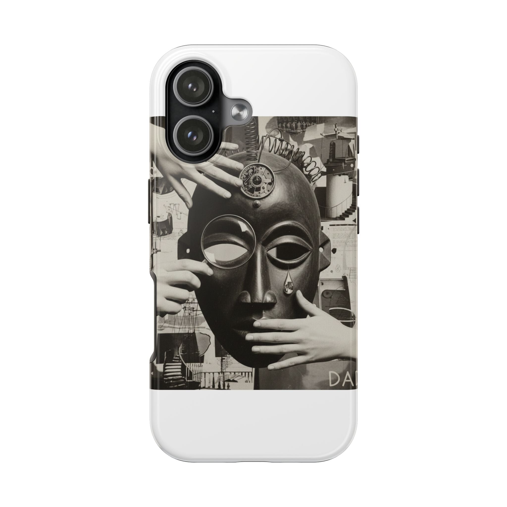 Tough Phone Case — Surreal Mask Collage Protective Cover