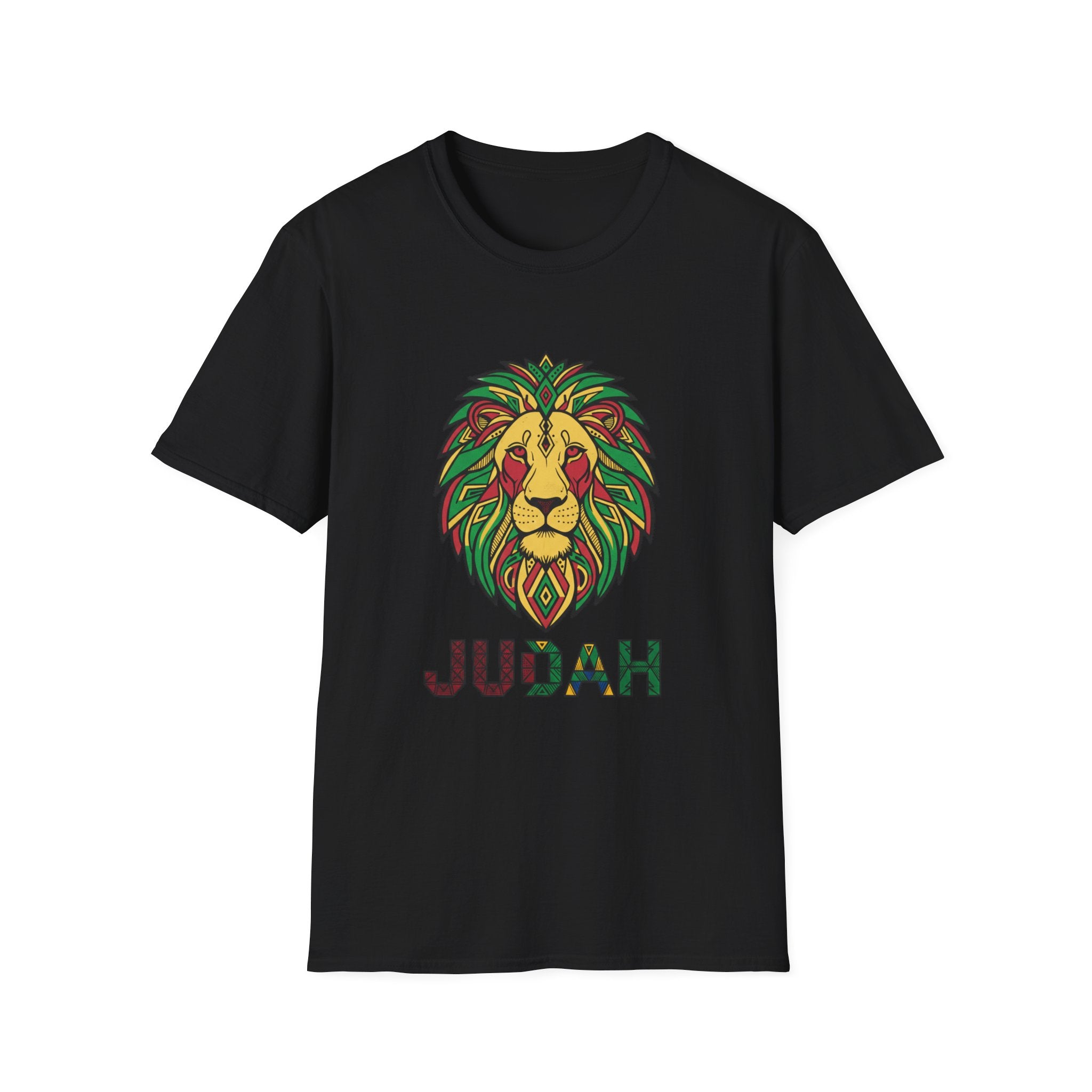Judah Lion T-Shirt — Rasta Lion Graphic Tee (Reggae Colors)
