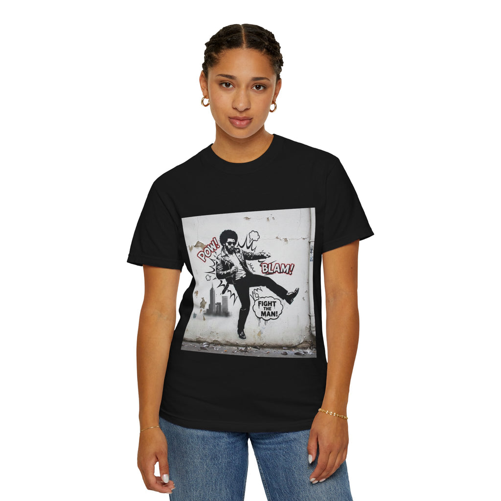 Fight the Man Graphic T-Shirt — Retro Comic Street Art Tee