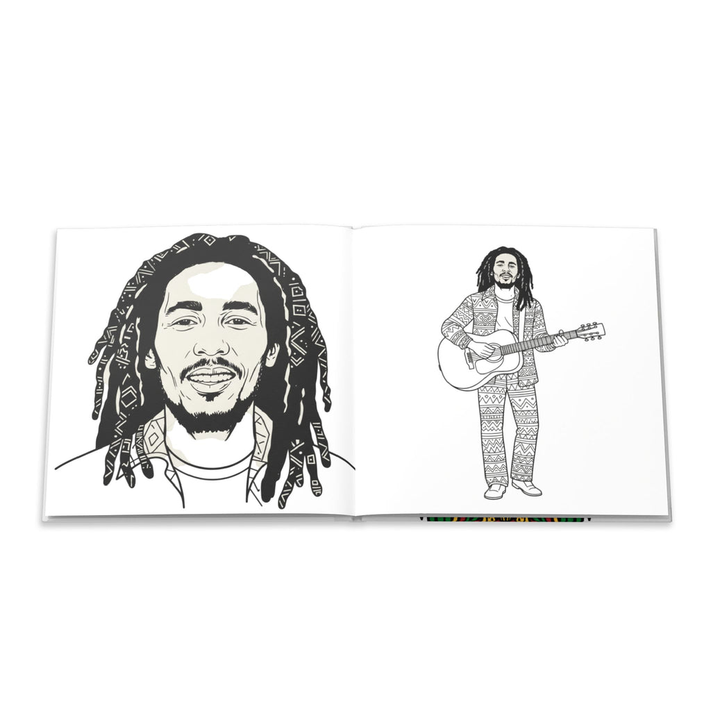 Hardcover Coloring Book — Judah Lion Rasta Design (Bold Reggae Colors)