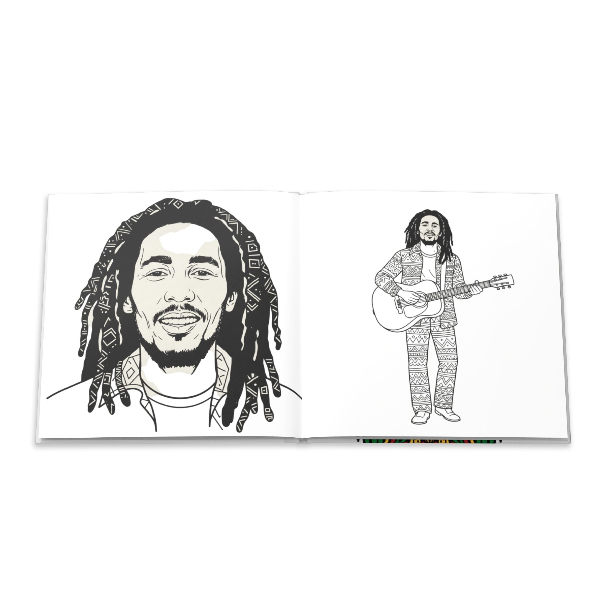 Hardcover Coloring Book — Judah Lion Rasta Design (Bold Reggae Colors)