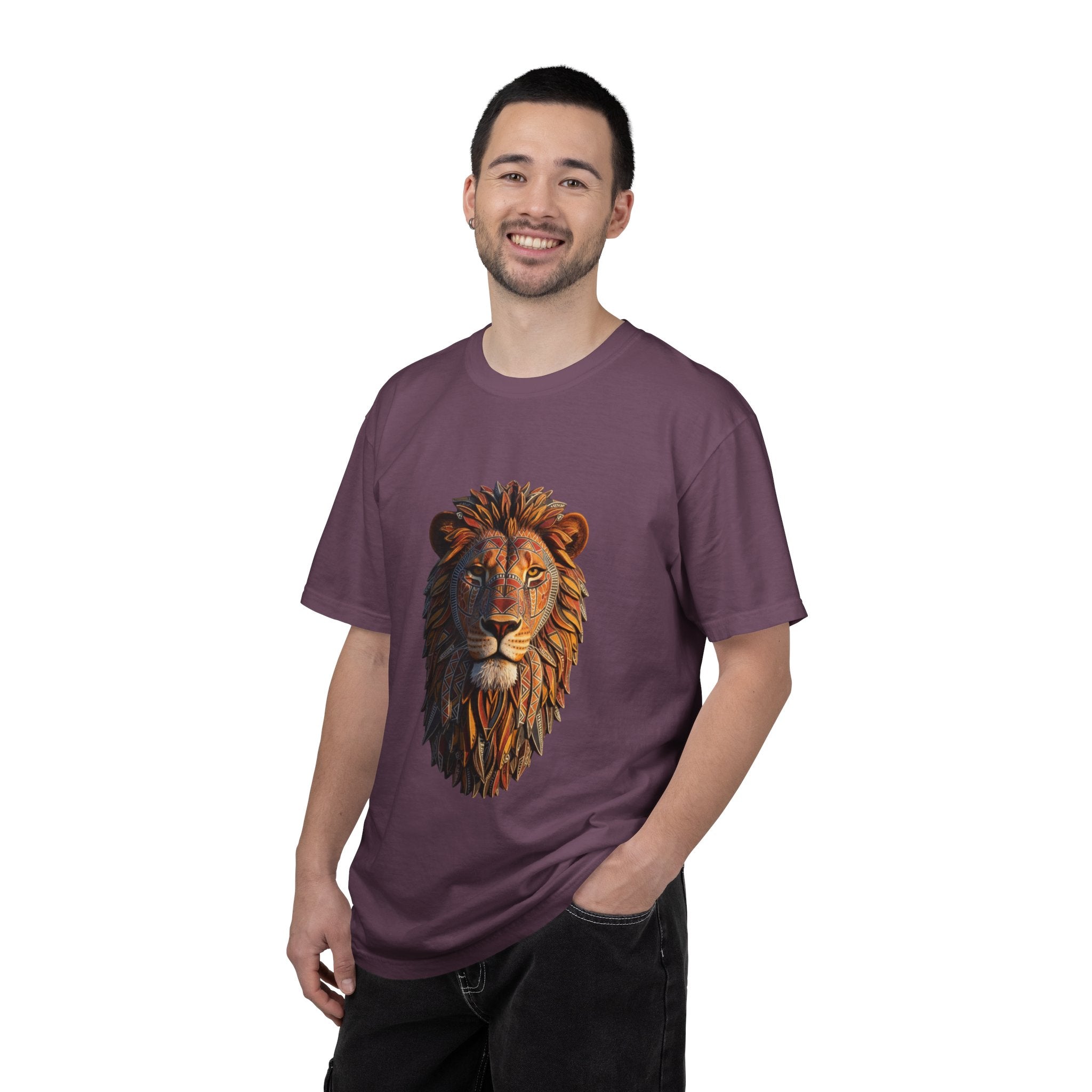 Lion Head Graphic T-Shirt — Majestic Wildlife Tee for Animal Lovers