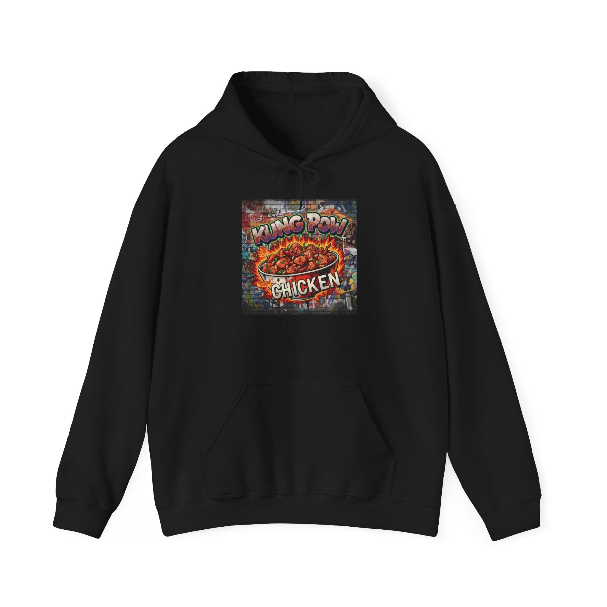 Spicy Kung Pao Chicken Hoodie — Vintage Chinese Takeout Food Graphic Sweatshirt