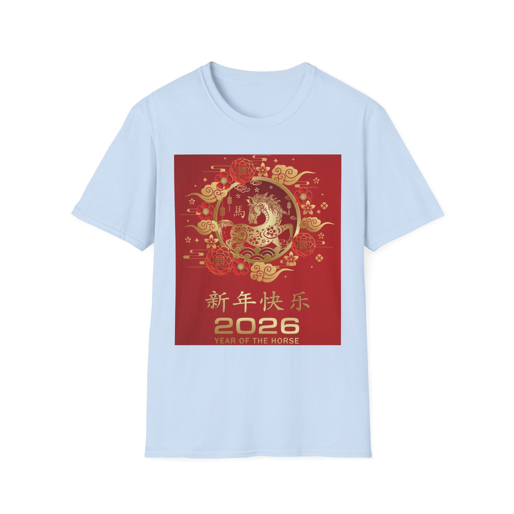 2026 Year of the Horse Chinese New Year T-Shirt — 新年快乐 (Happy New Year)