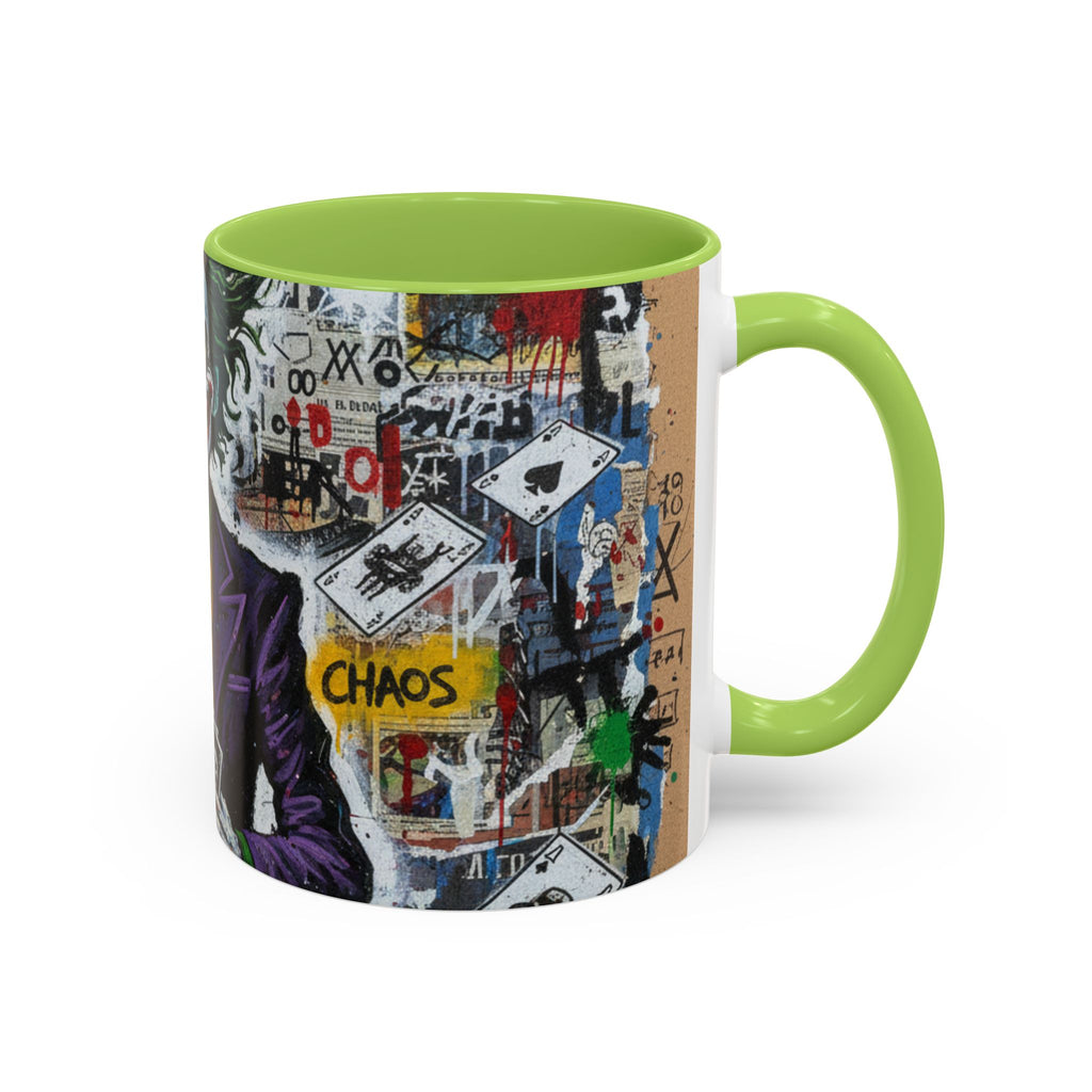 Joker Graffiti Accent Coffee Mug – Street Art Batman Villain Design (11/15 oz)