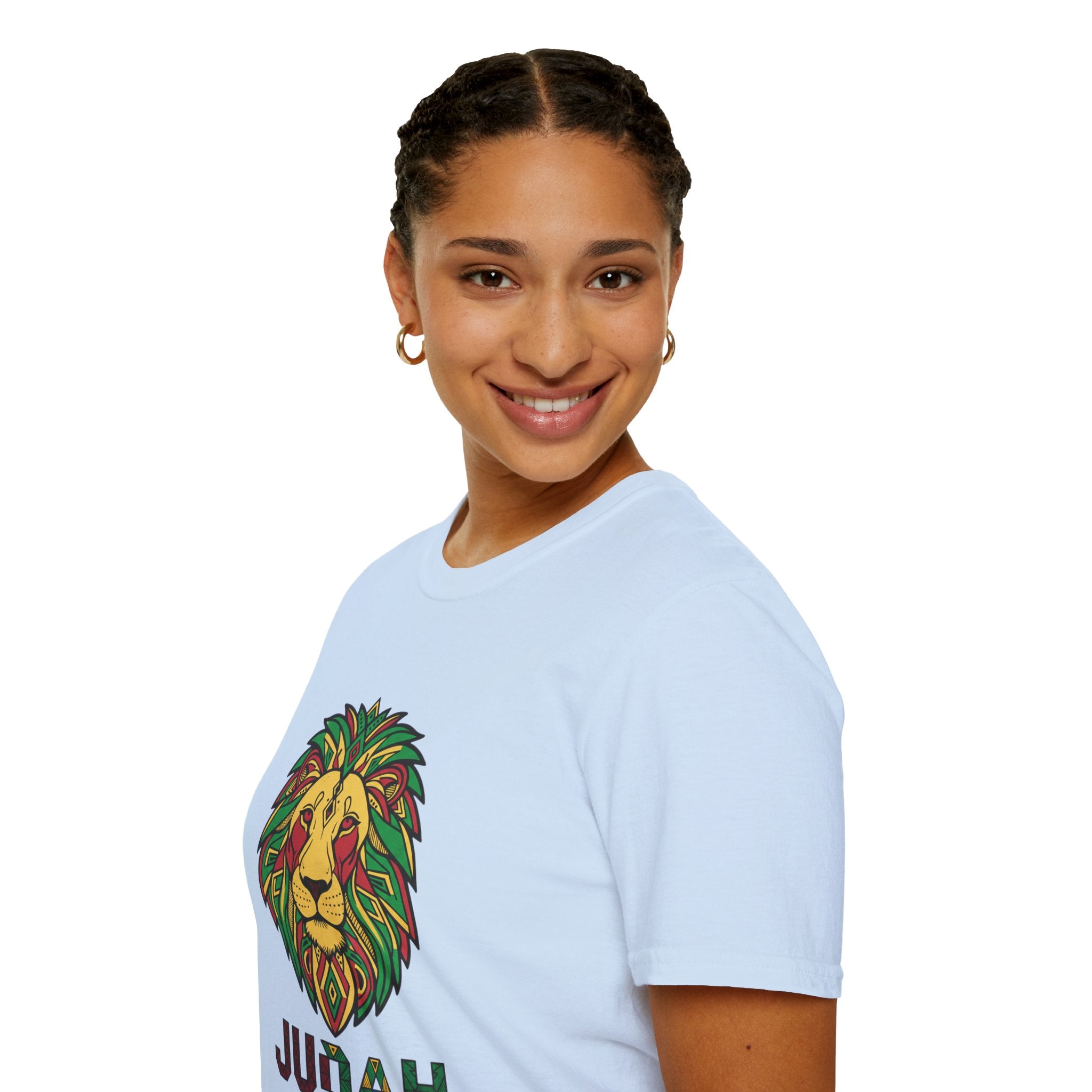Judah Lion T-Shirt — Rasta Lion Graphic Tee (Reggae Colors)