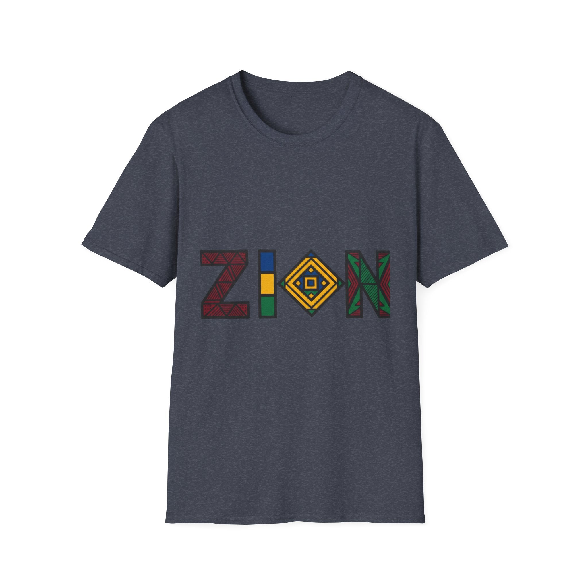 Zion Afrocentric Graphic T-Shirt — Bold Tribal Lettering