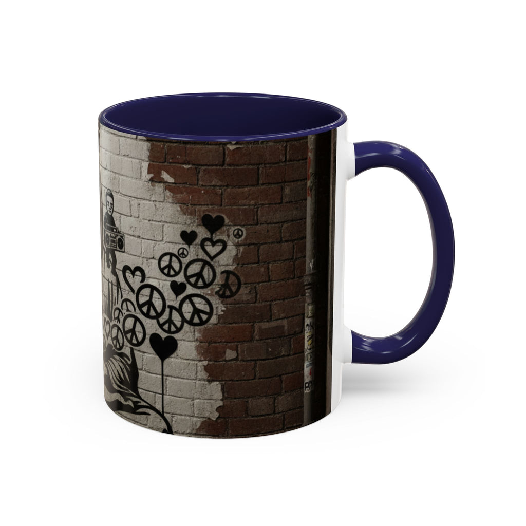 Buddha Street Art Accent Coffee Mug — Graffiti Meditation Design