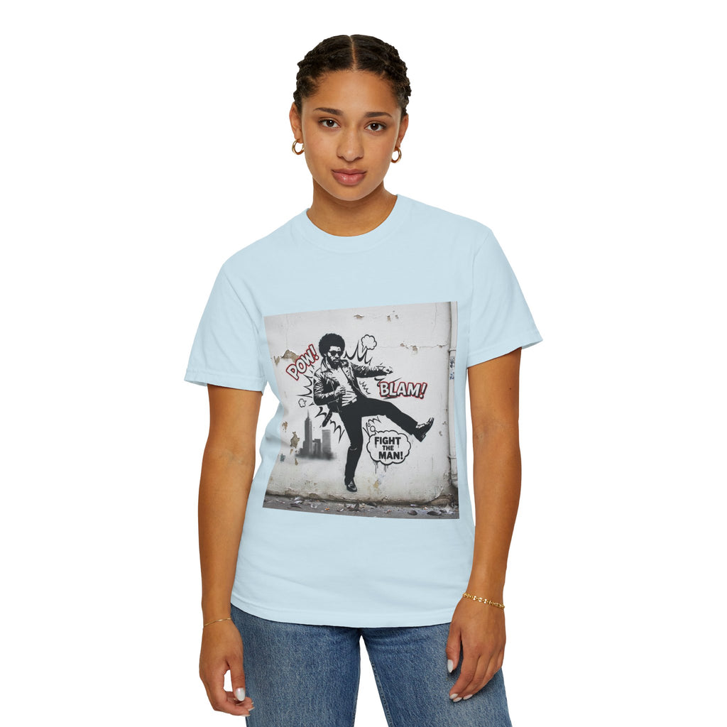 Fight the Man Graphic T-Shirt — Retro Comic Street Art Tee
