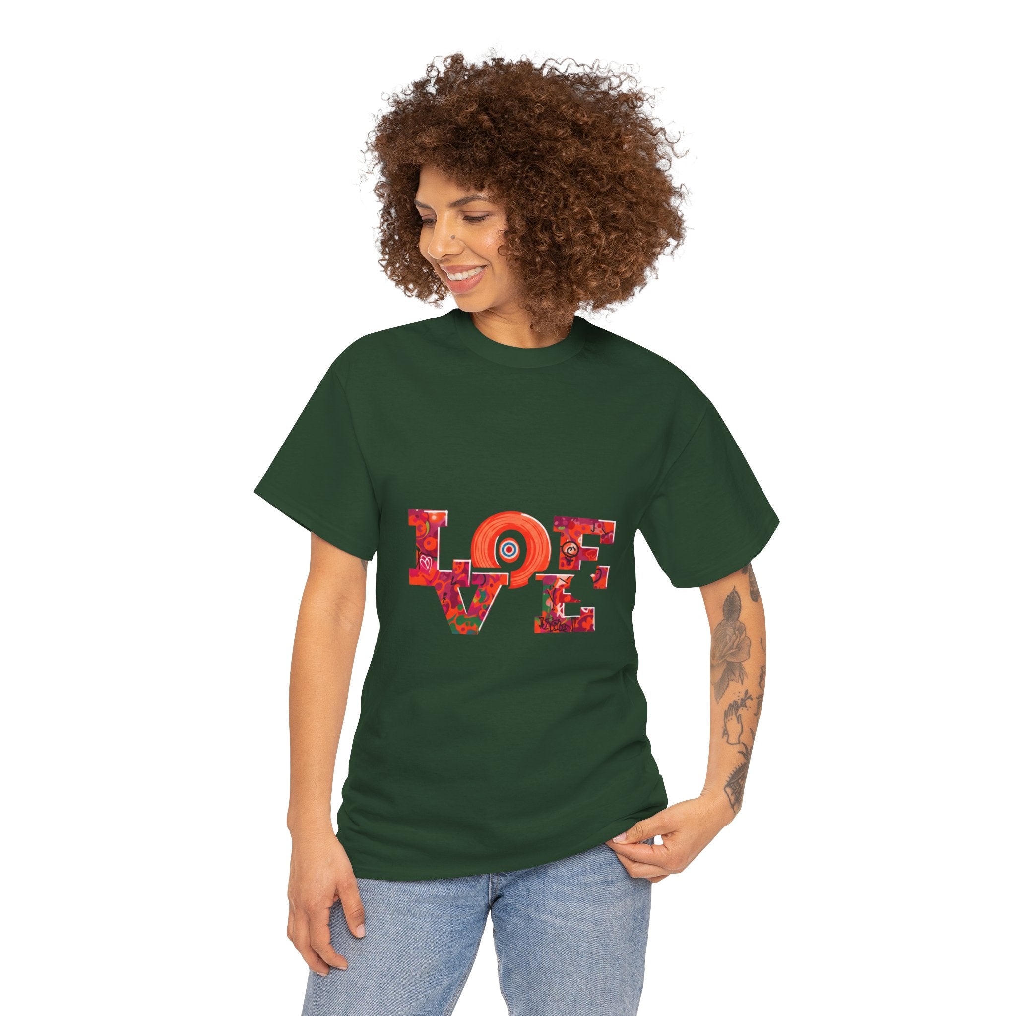 Love Floral Tee — Retro Pop Art 'LOVE' Graphic T‑Shirt