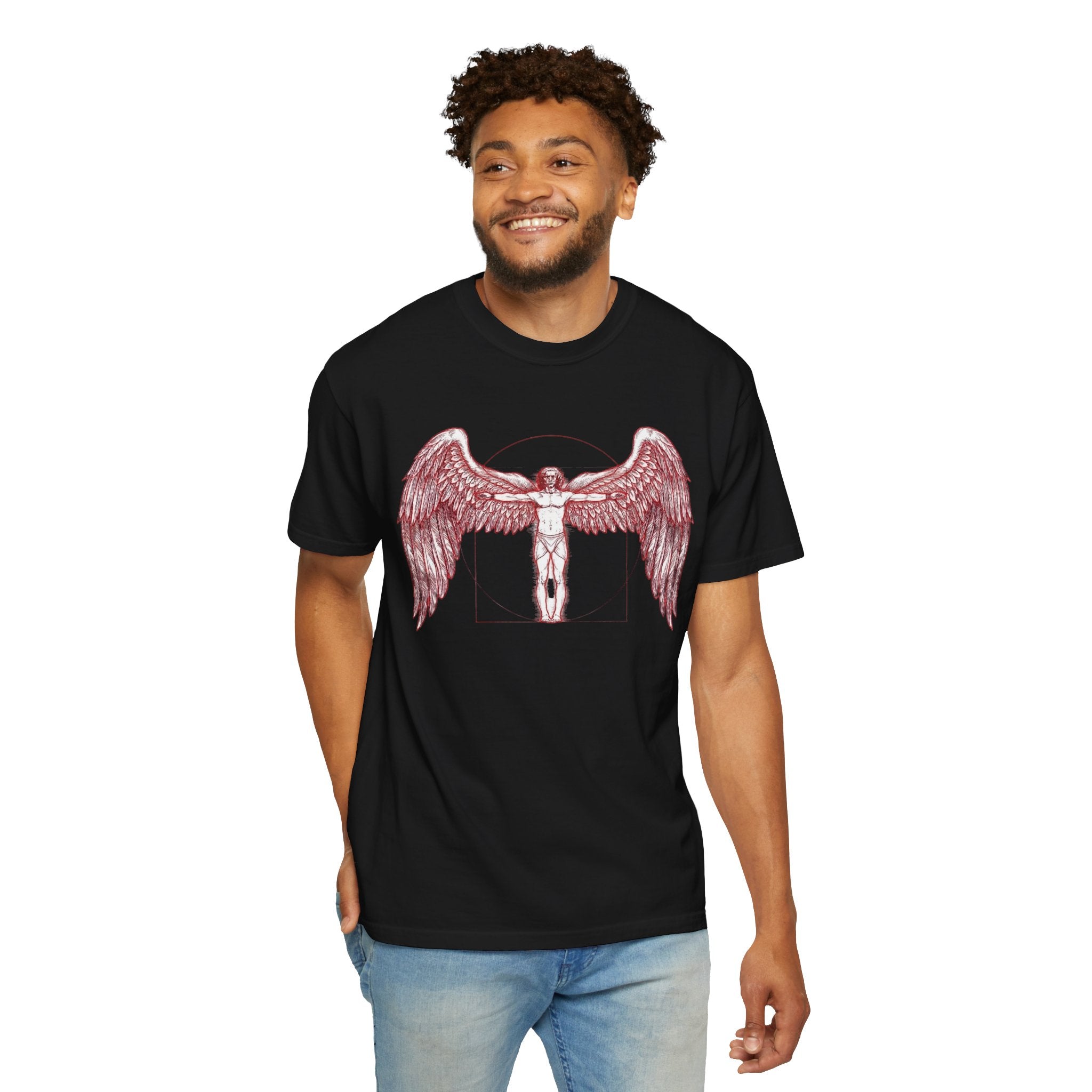 Winged Vitruvian T-Shirt — Angel Anatomy Graphic Tee
