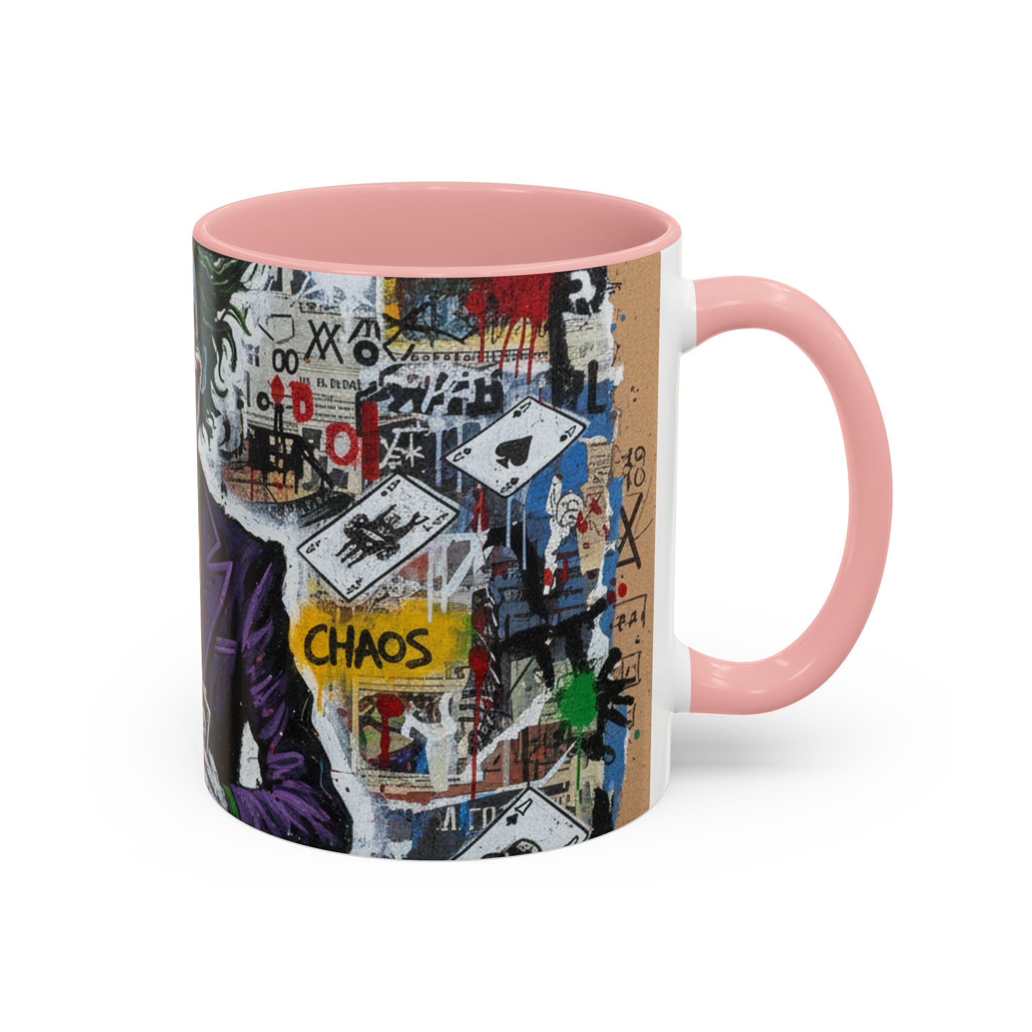 Joker Graffiti Accent Coffee Mug – Street Art Batman Villain Design (11/15 oz)